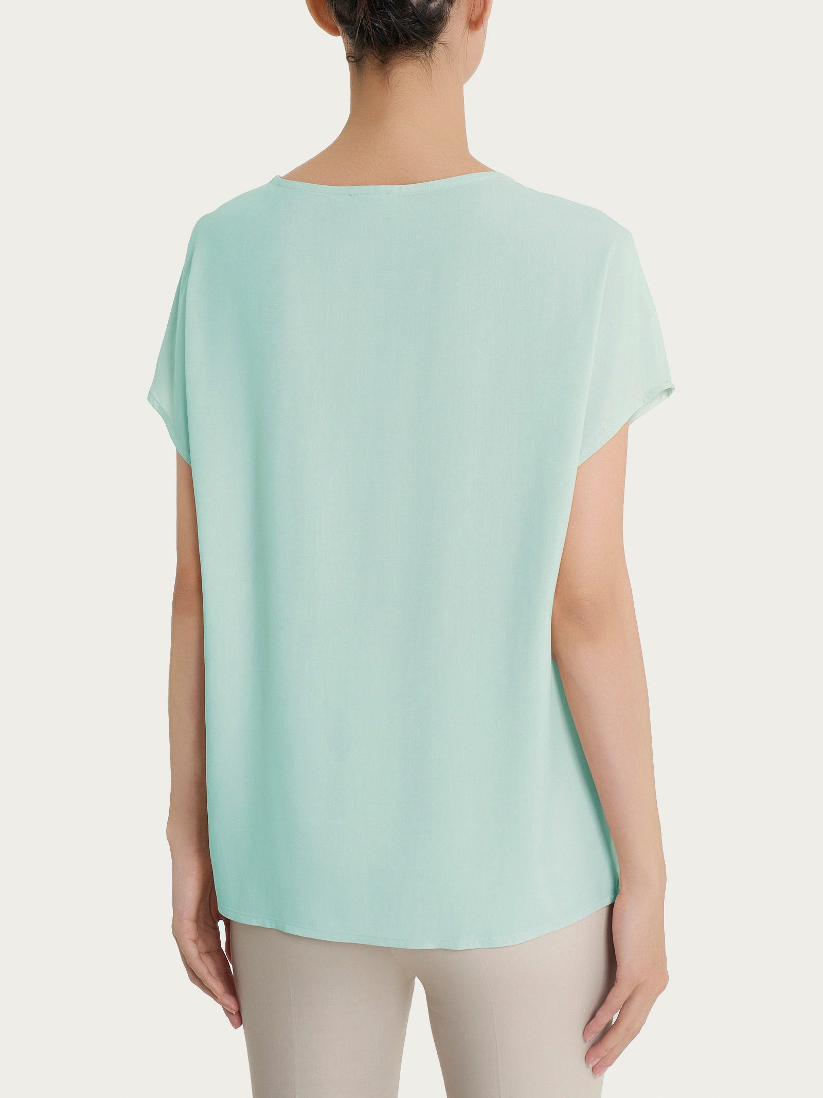 Ragno EcoSeta blusa manica kimono Bird's Egg Green viscosa