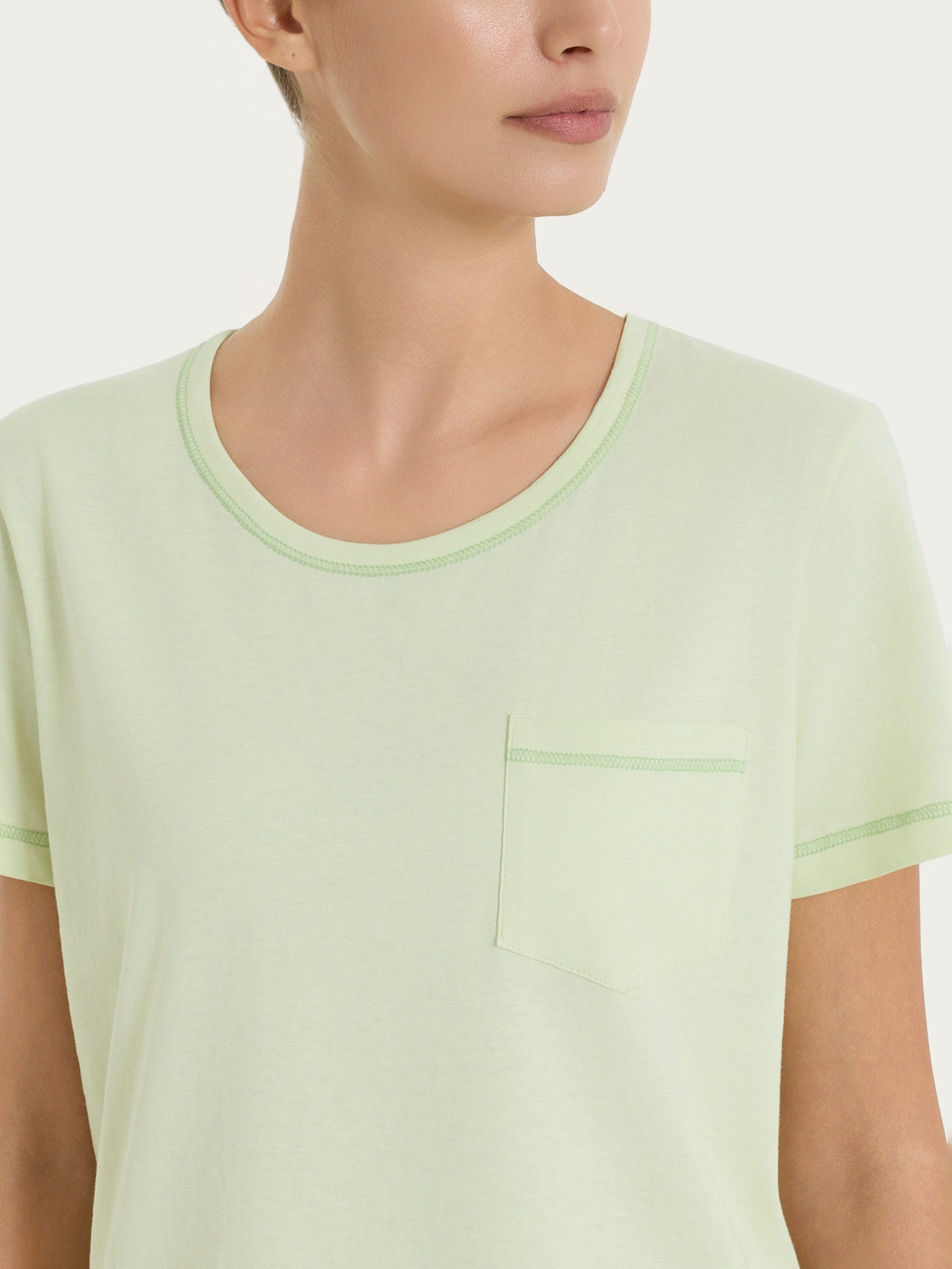 Ragno Jersey Cotone Pigiama Pinocchietto White Jade