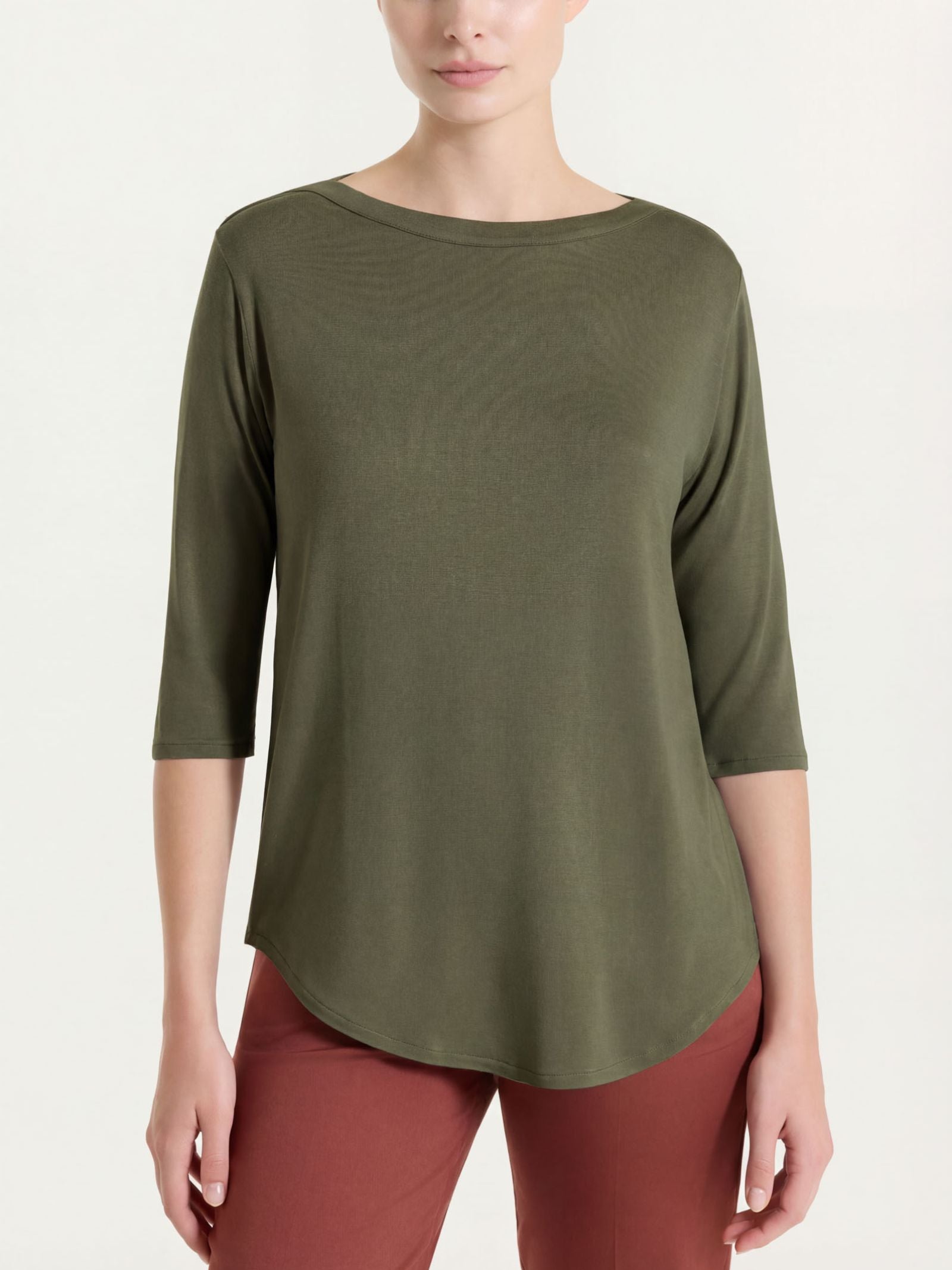Ragno Viscosa Summer Maglietta Barchetta Dark Olive Viscosa