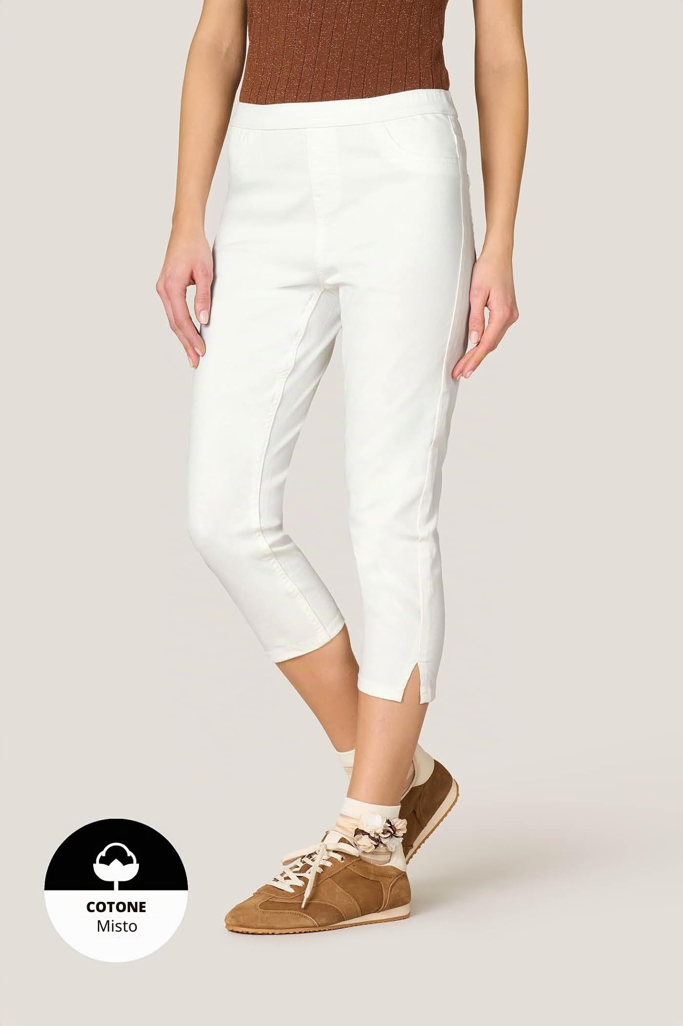 Goldenpoint Jeans Skinny Capri Denim Donna Vita Elasticata