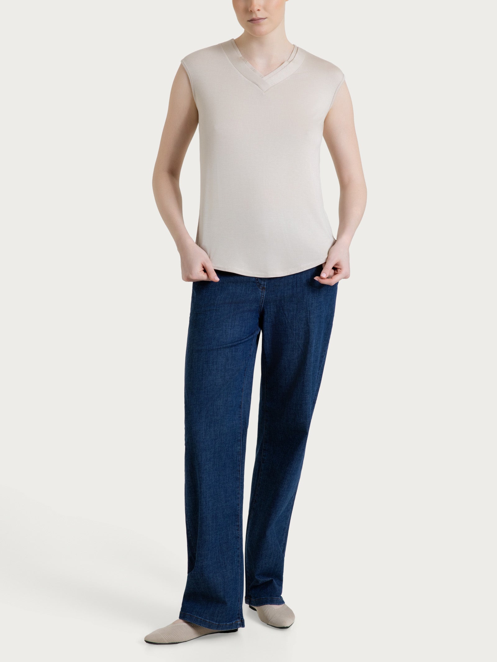Ragno Viscosa Summer maglietta scollo V Champignon manica kimono