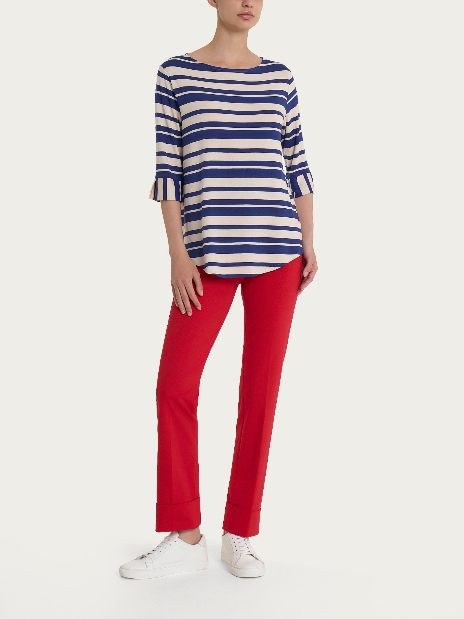 Ragno Viscosa Summer Stripes Maglietta Donna Blueberry Righe