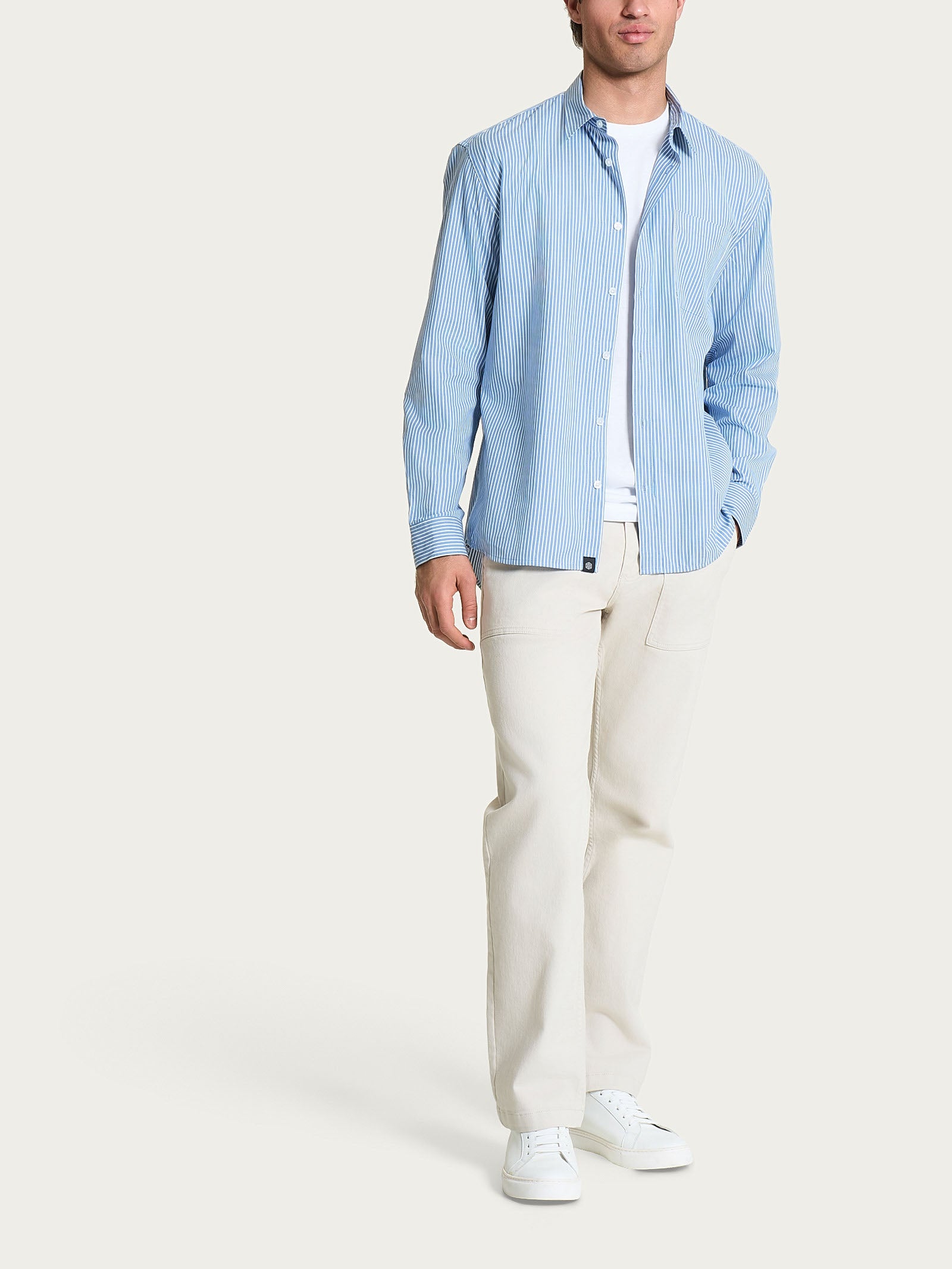 Ragno Oxford Double Twisted Camicia Uomo Cotone Fant. Rain Washed
