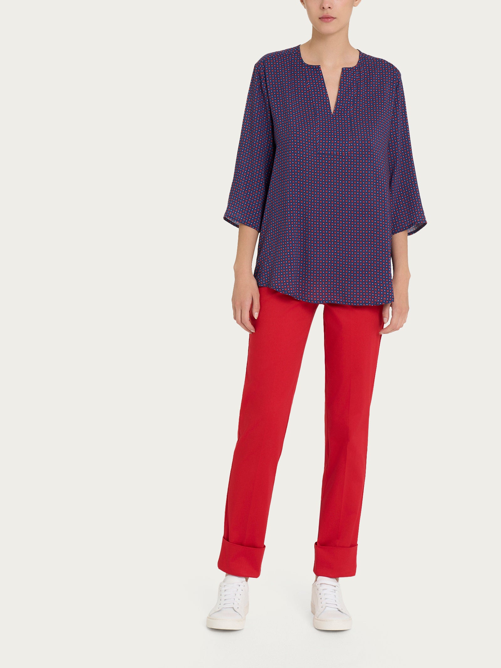 Ragno EcoSeta Blusa Scollo V Fant. Salsa Manica 3/4