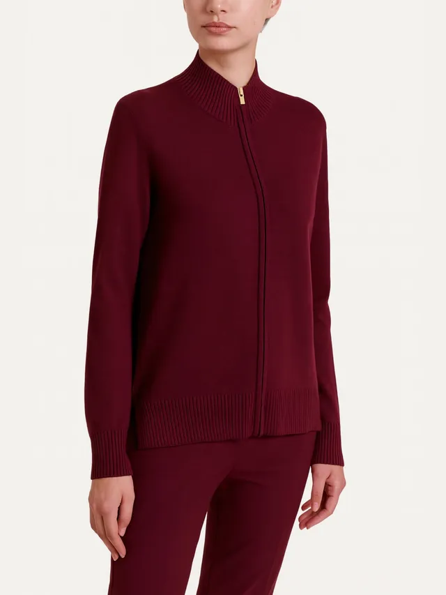 Ragno Super Soft Cardigan Zip Donna Fig in viscosa