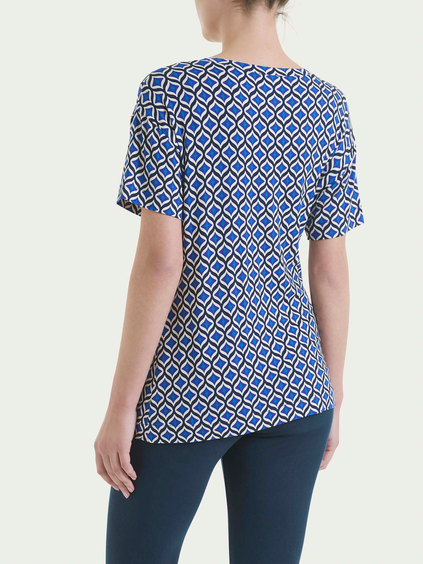 Ragno Viscosa Summer maglietta Galaxy Blue con nodo