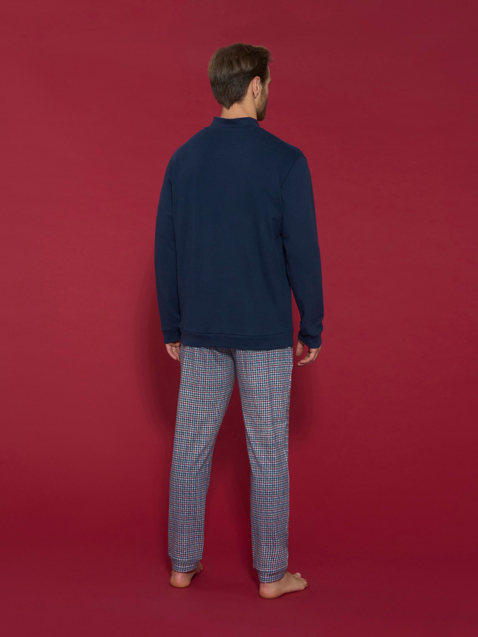 Ragno Pigiama Serafino Interlock Cotone Uomo Zinfandel Caldo
