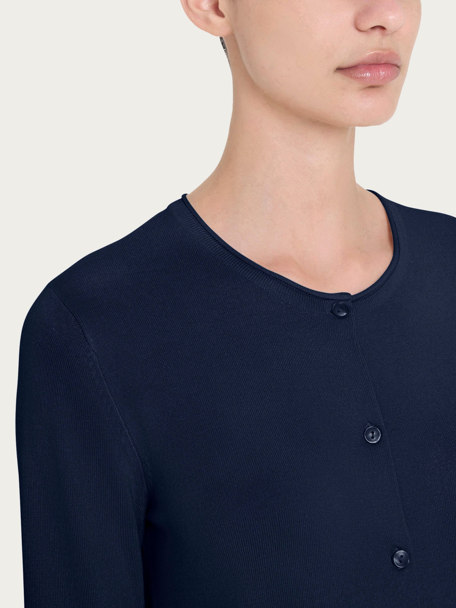 Ragno Summertime Cardigan con Bottoni Bleu Misto Viscosa