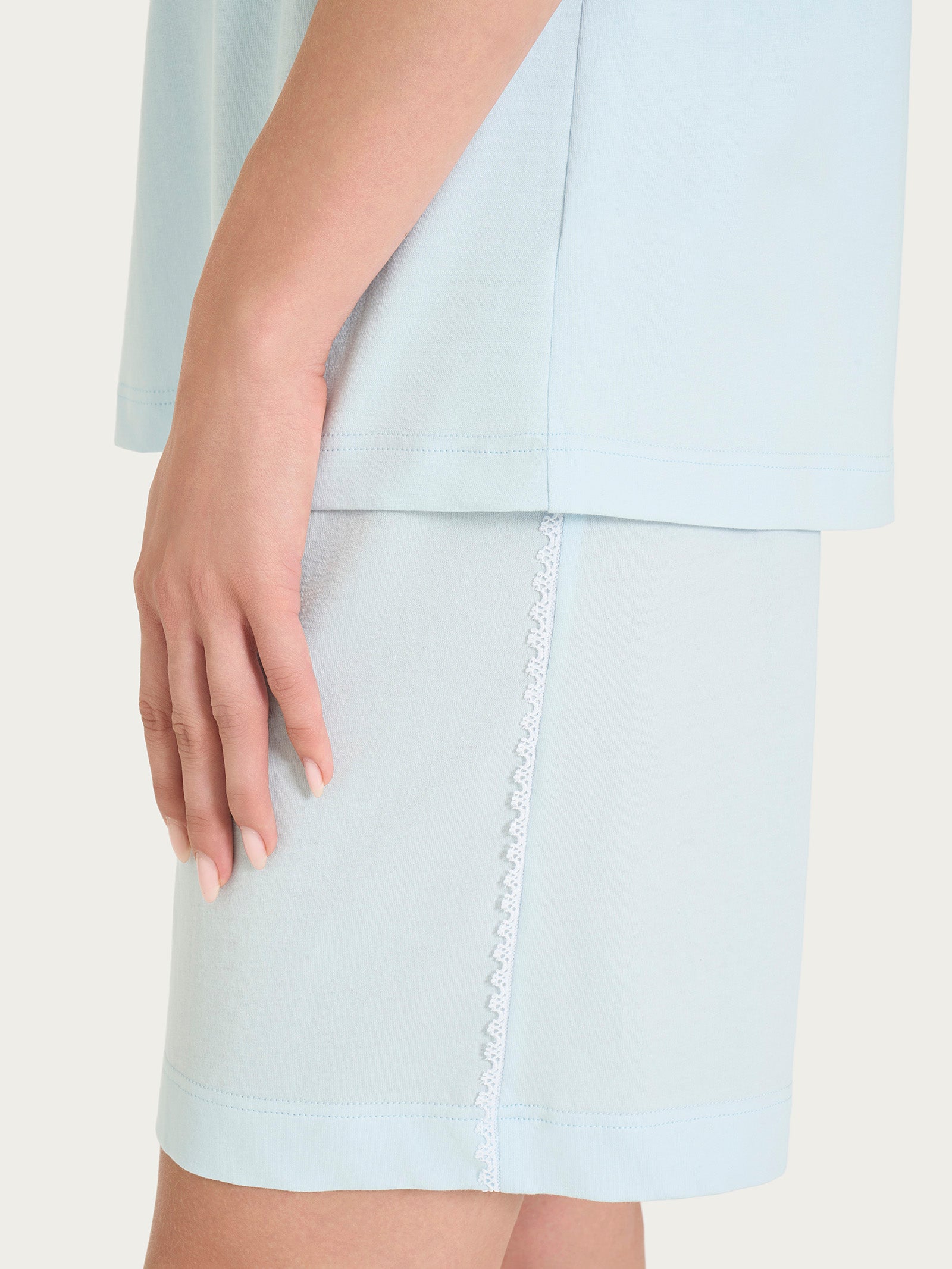 Ragno Country Air pigiama corto jersey cotone azzurro