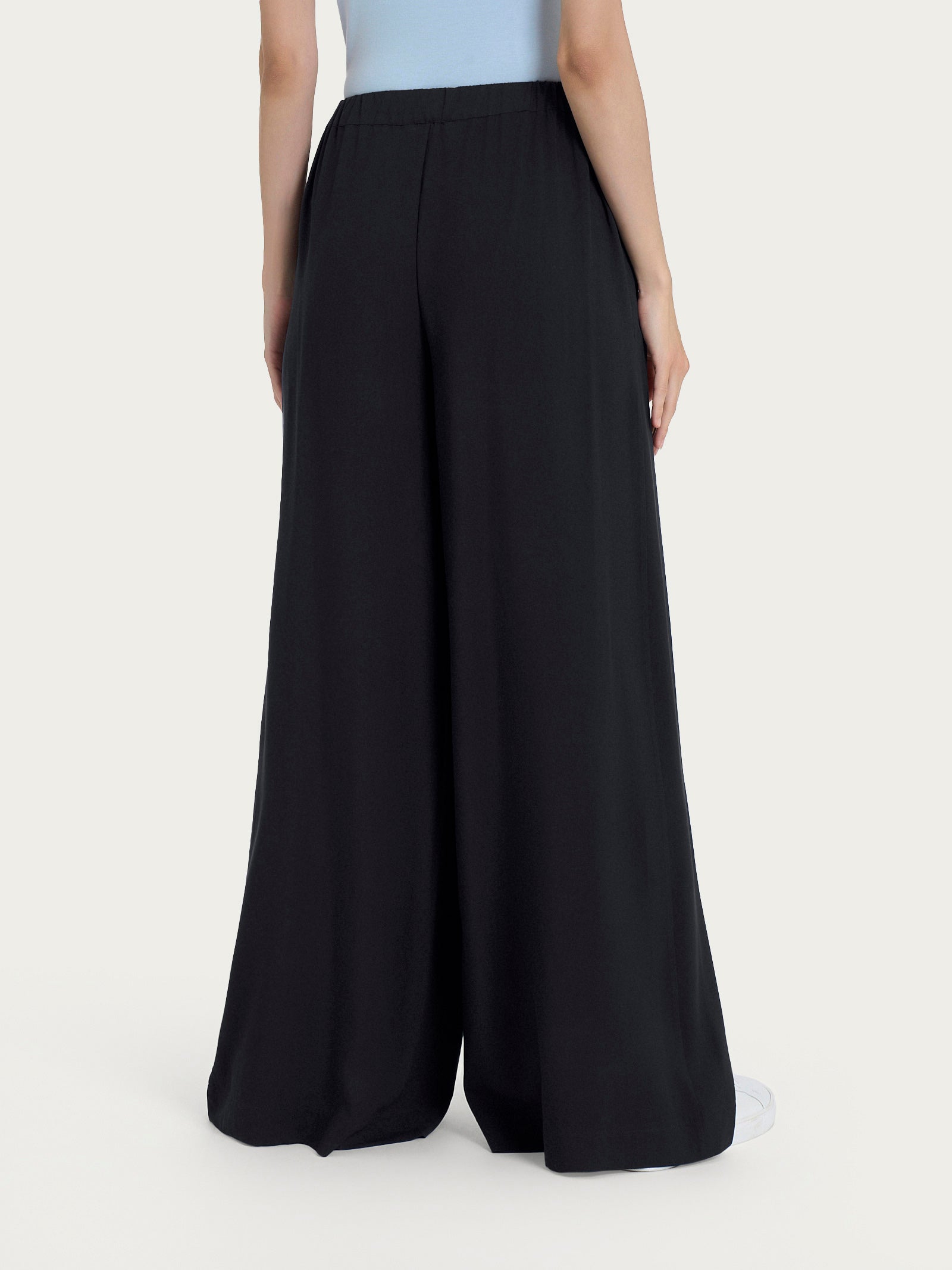 Ragno EcoSeta Pantalone Palazzo pantaloni nero viscosa