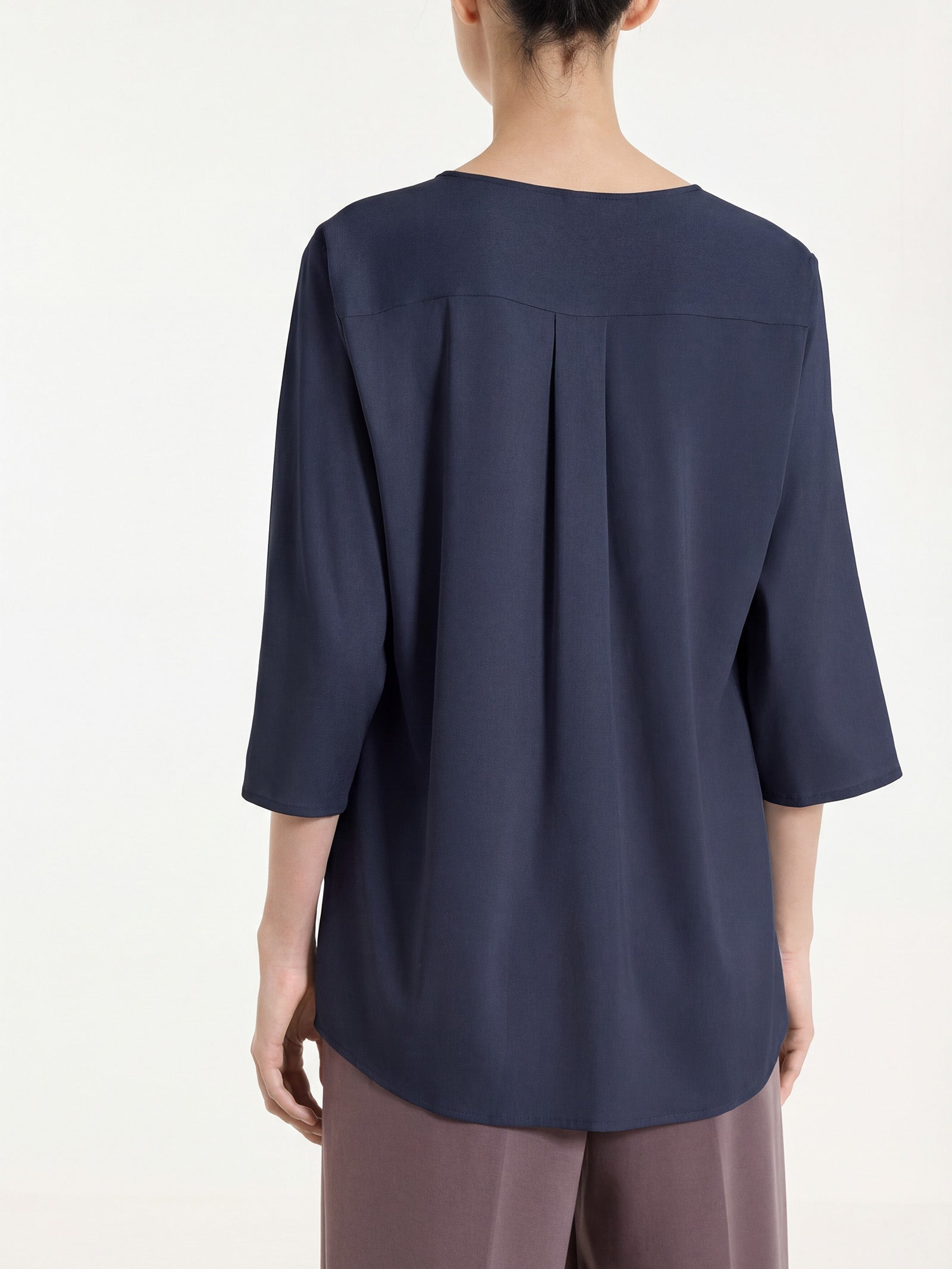 Ragno Viscosa Summer blusa scollo V Bleu voile elasticizzato