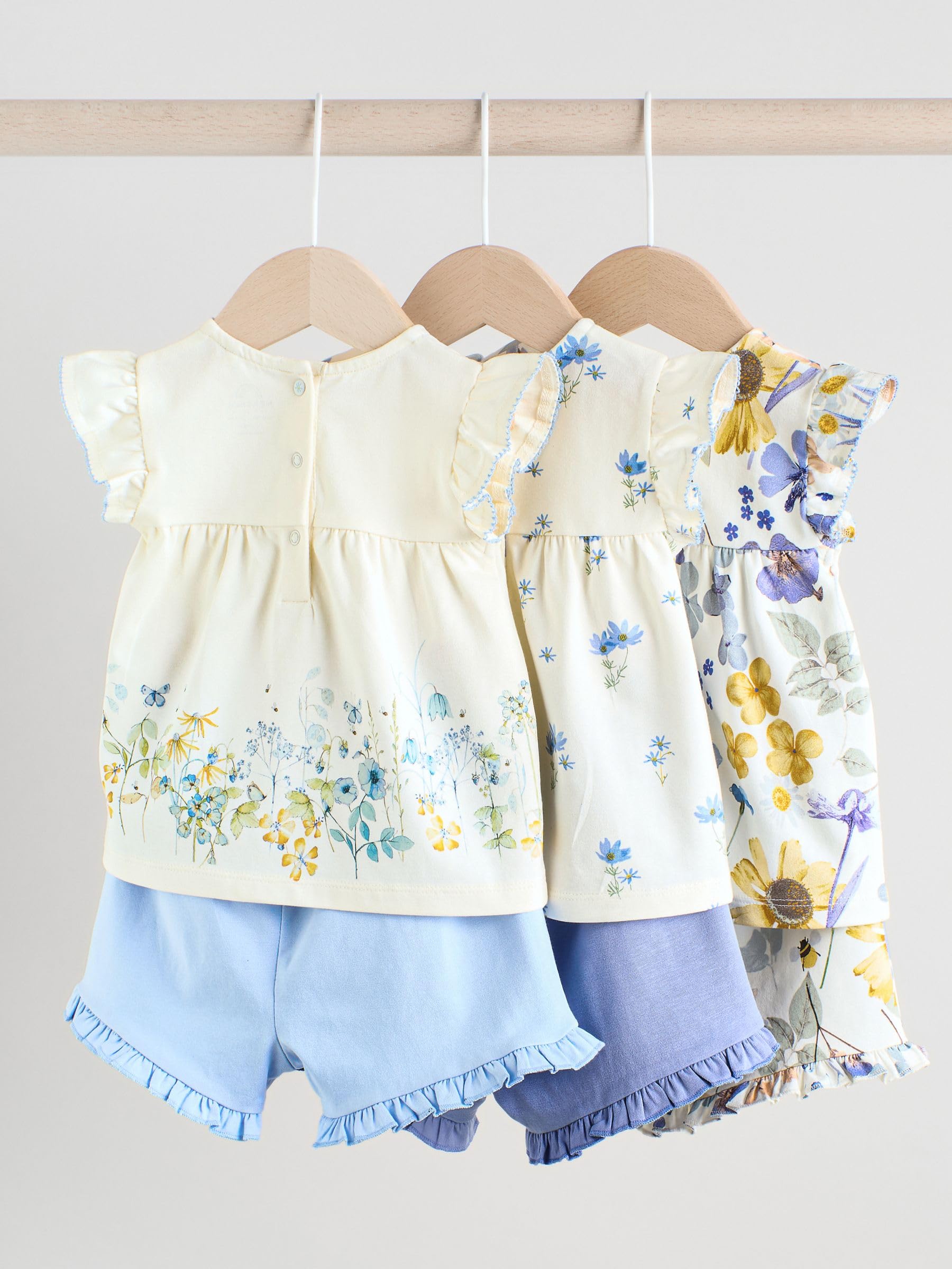 Next magliette con volant e shorts neonata 80-86 6 pezzi