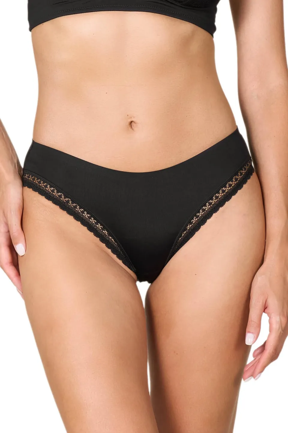 Goldenpoint slip fianco medio shaping pizzo geometrico cotone