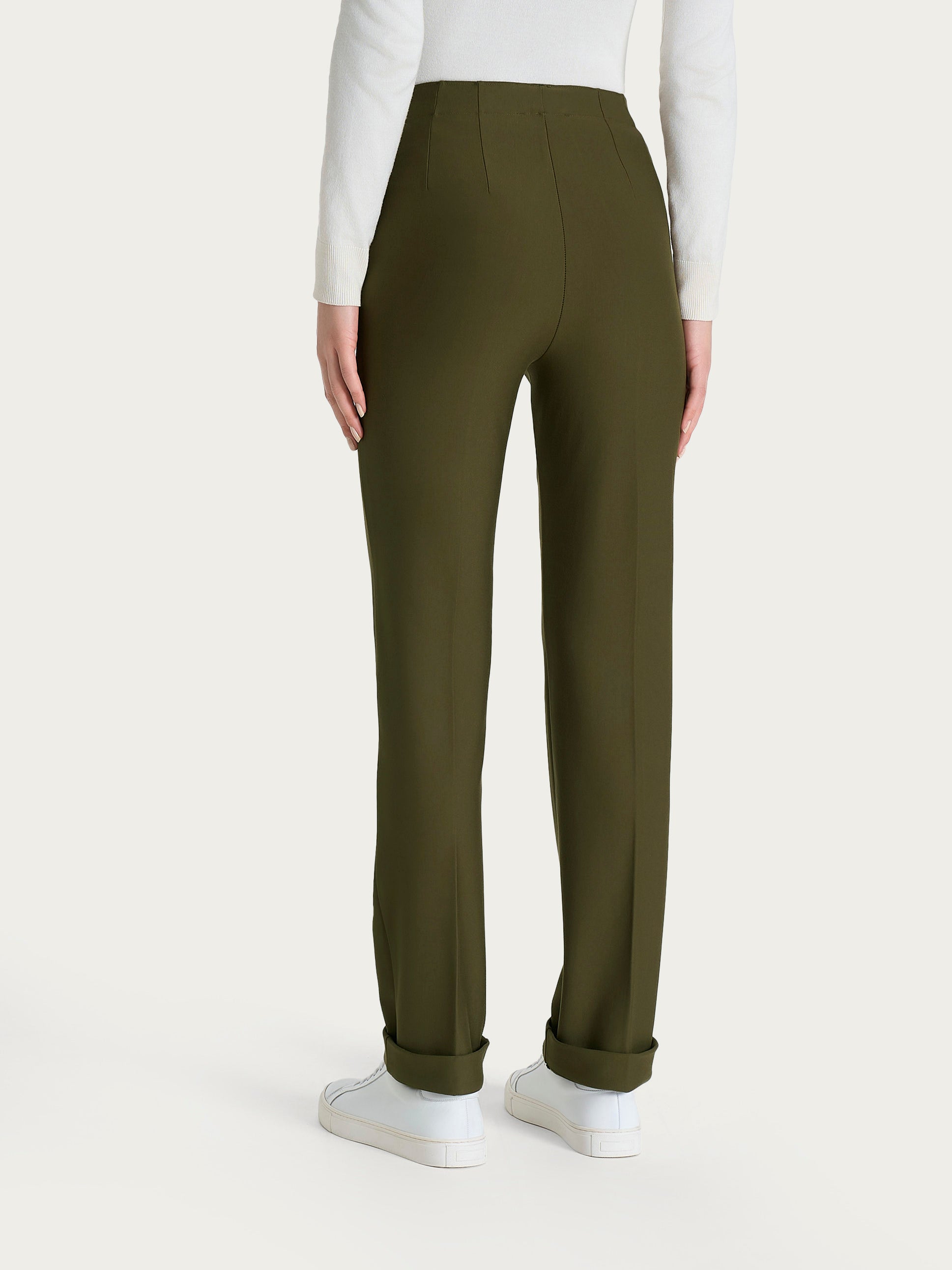 Ragno Compact The Straight Leg pantalone dark olive gamba dritta
