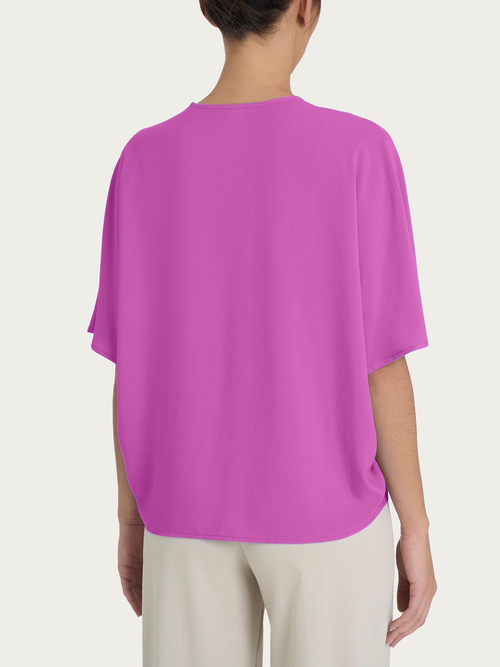 Ragno EcoSeta Blusa Scollo V Manica Gomito Cattleya Viscosa