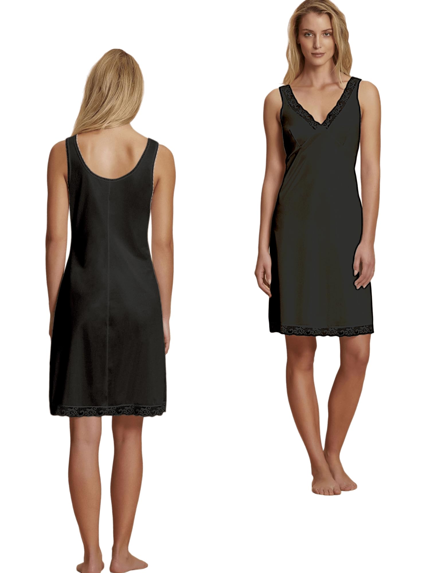Lady C sottoveste lunga donna classica pizzo elegante