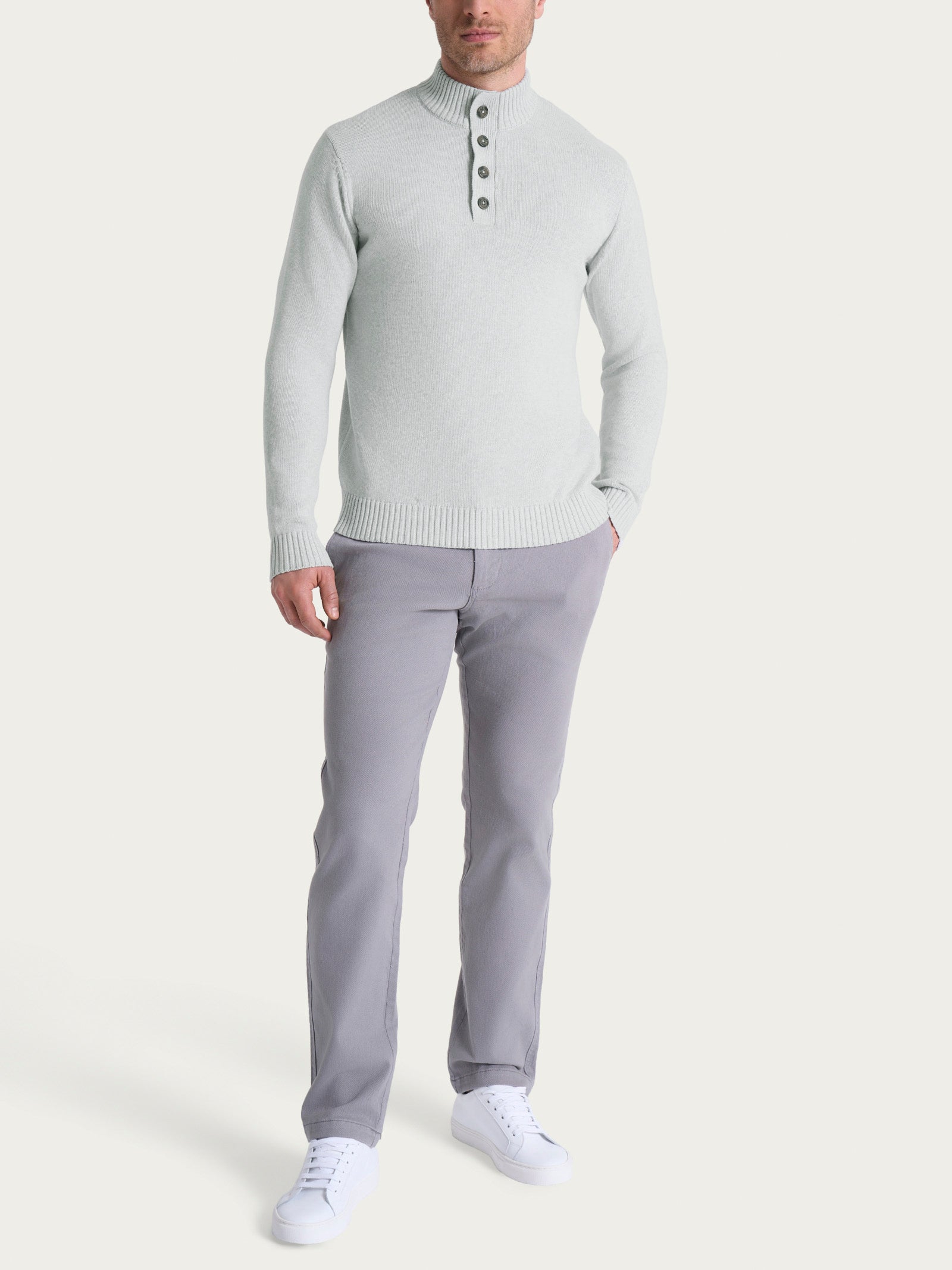 Ragno Winter Cotton Lupetto Zip Bottoni maglia dawn blue mel