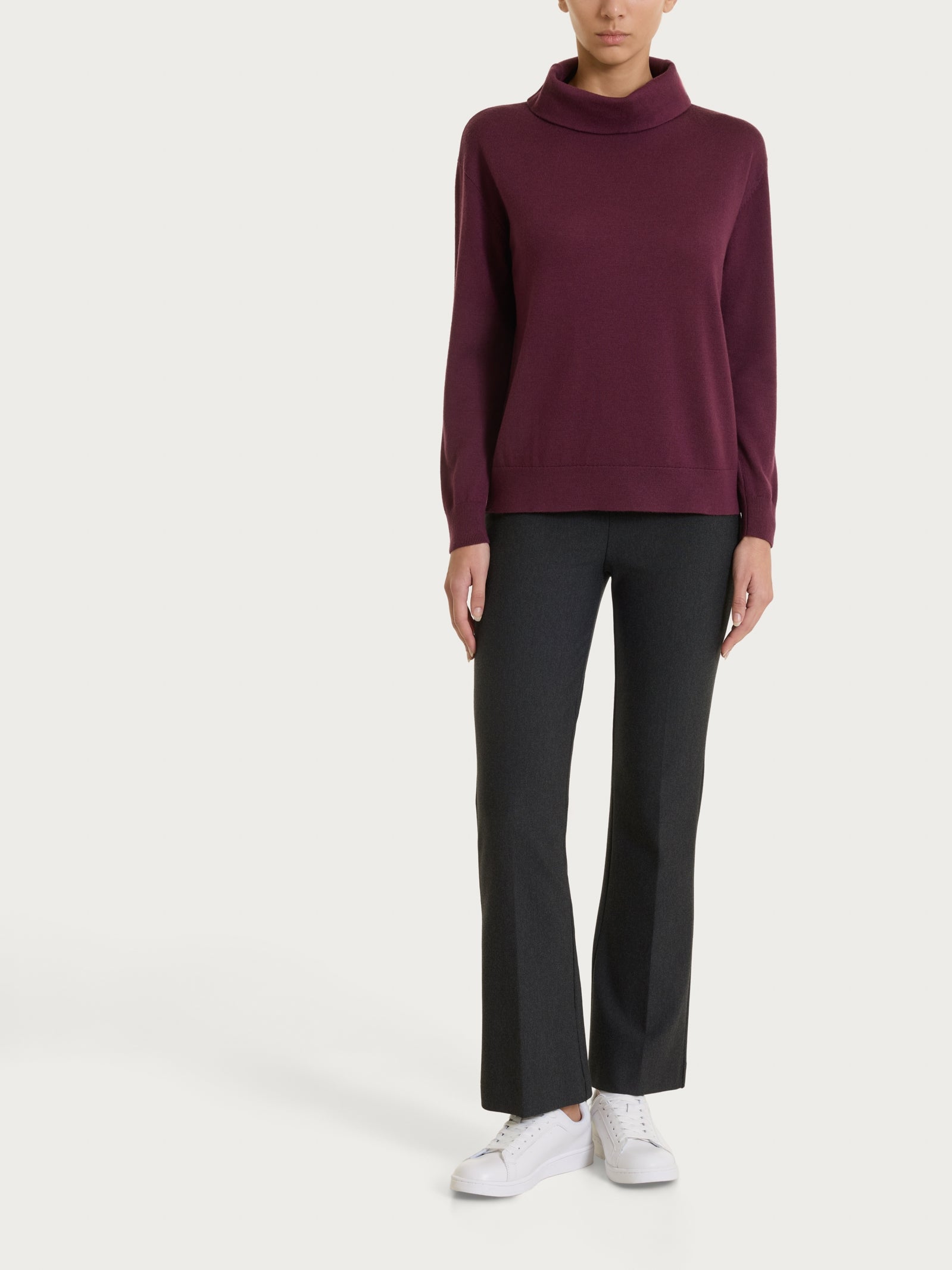 Ragno Merino Soft Maglia con Collo a Ciambella Fig lana merino