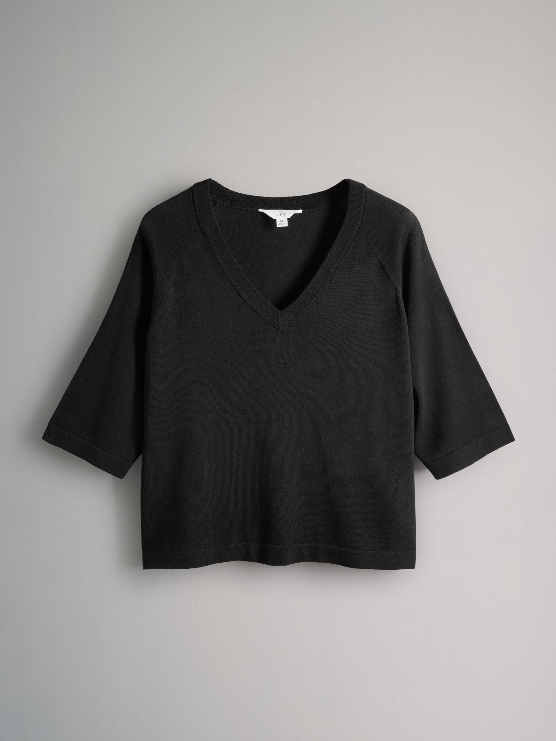 Geo Next The Set 3 t-shirt maglia scollo a V nero crema tortora