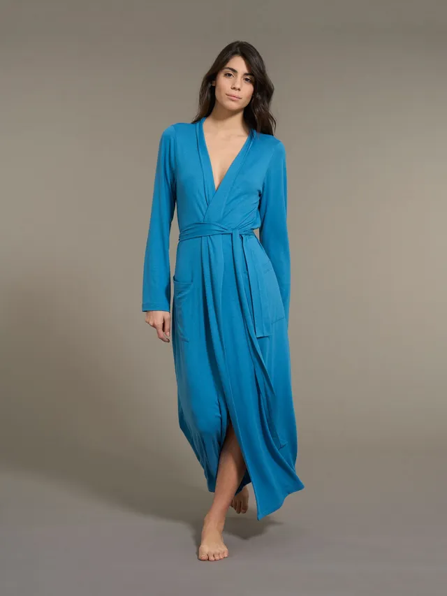 Ragno Micromodal Vestaglia Lunga Vallarta Blue interlock