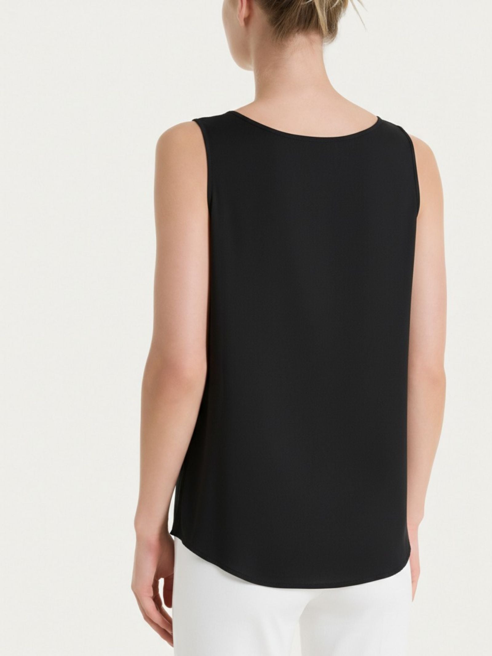 Ragno Gem Top Spalla Larga Nero Voile Elasticizzato