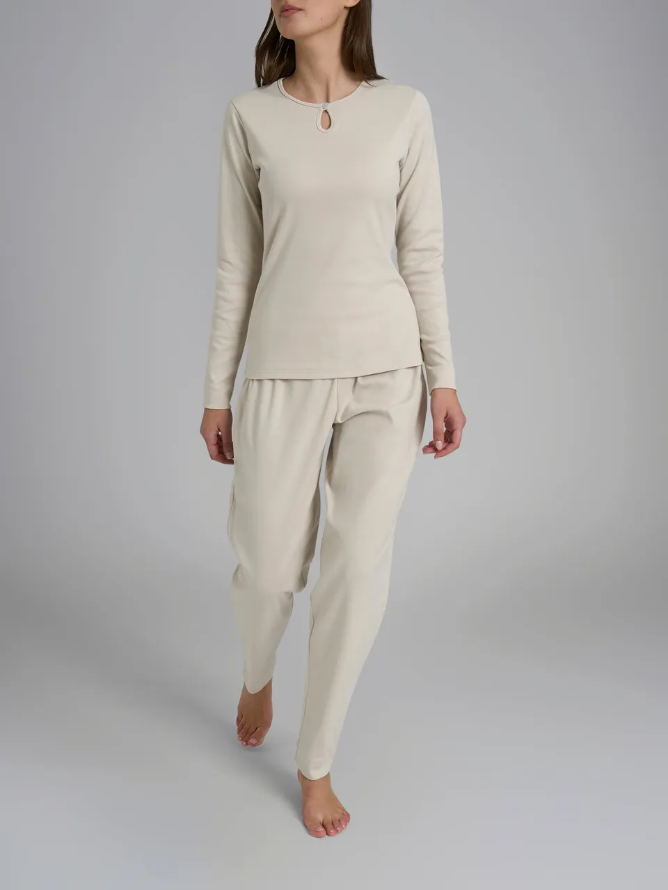 Ragno Thermo Cotton pigiama goccia Avorio cotone