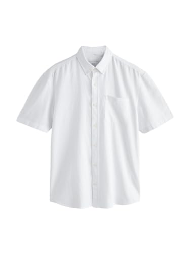 Next camicia uomo maniche corte cotone lino button-down