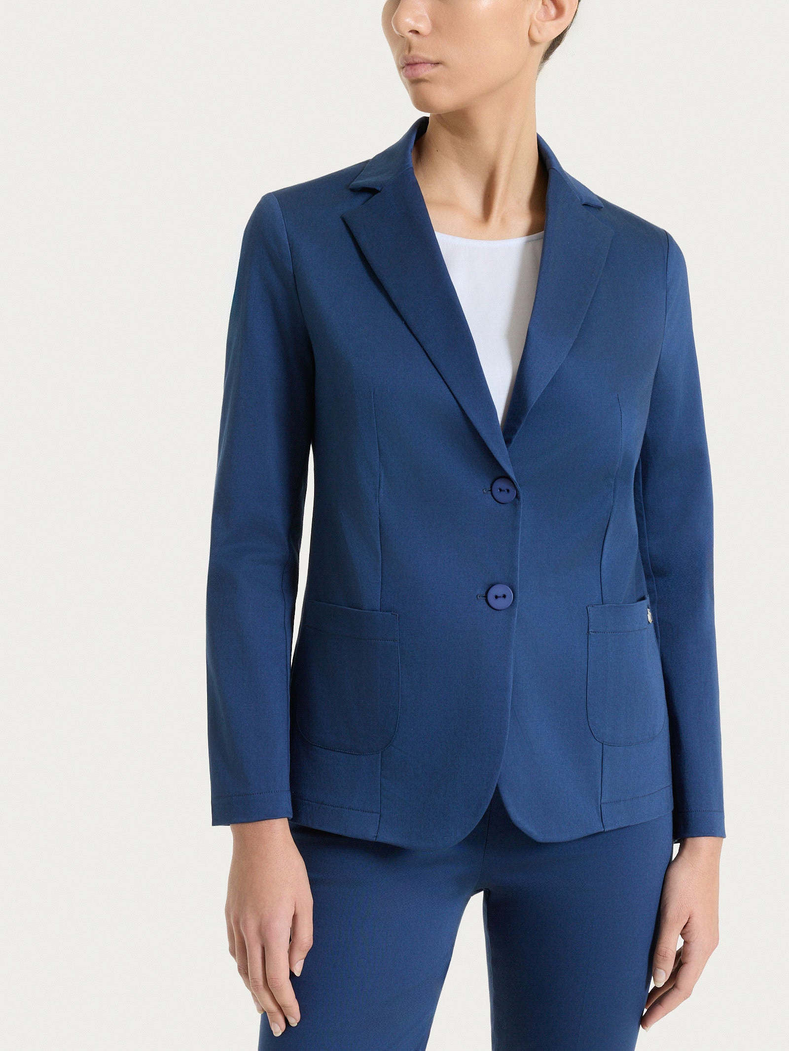 Ragno Satin Power Blazer Due Bottoni Donna Oceana Cotone