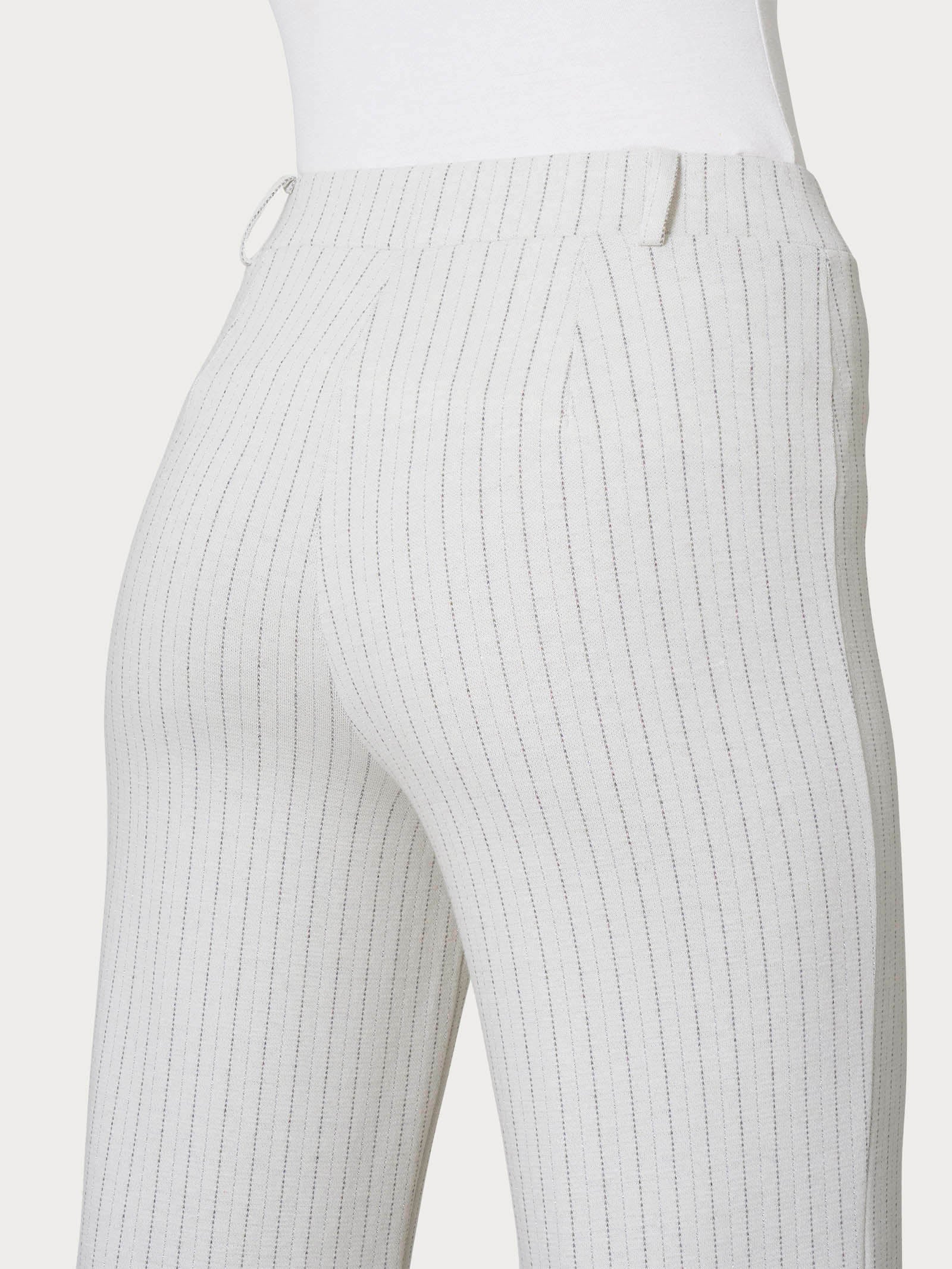 Ragno The Wide Leg pantalone gessato Fant Argento Mel wide
