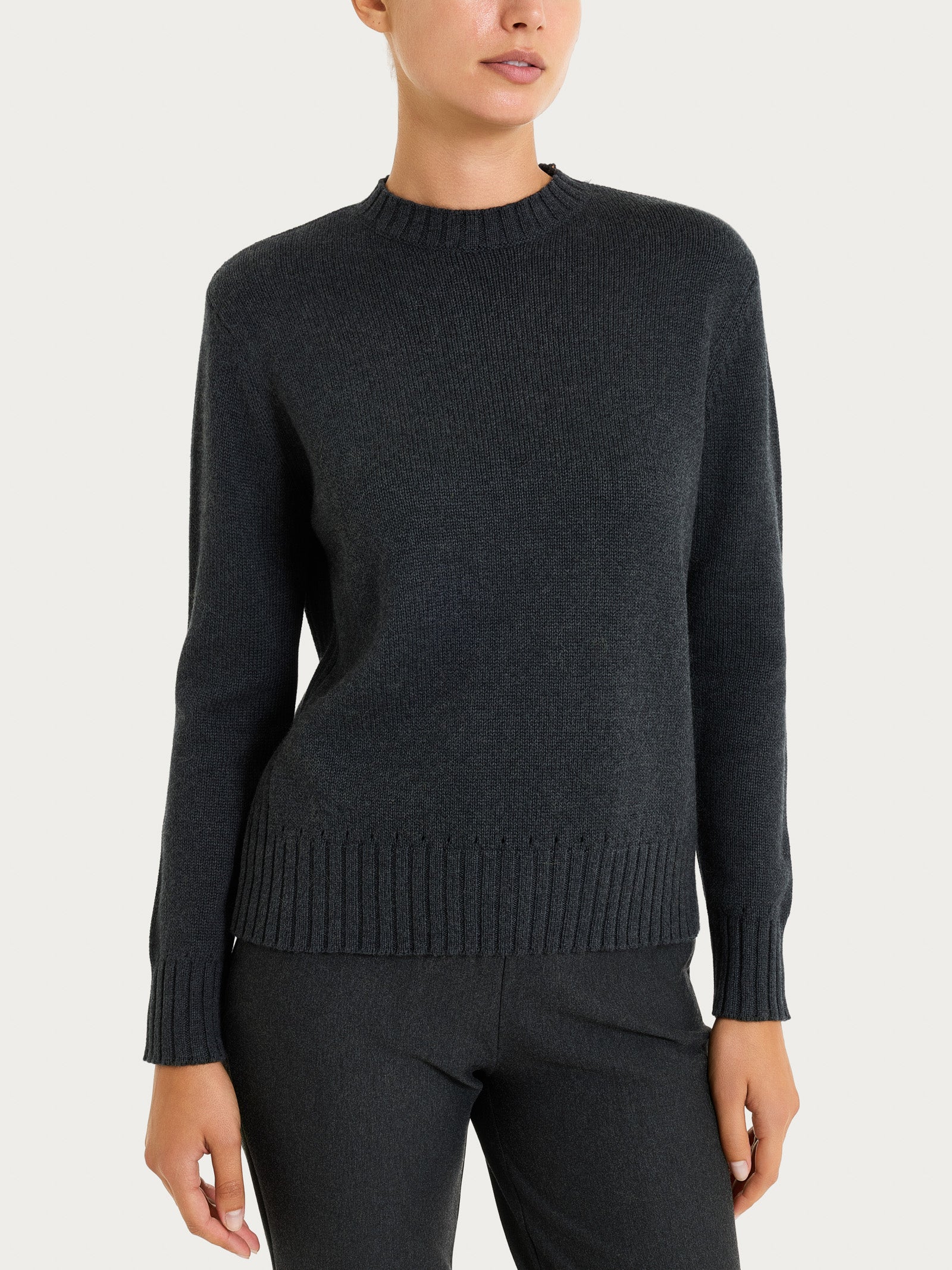 Ragno Winter Cotton maglia girocollo Nero Mel puro cotone