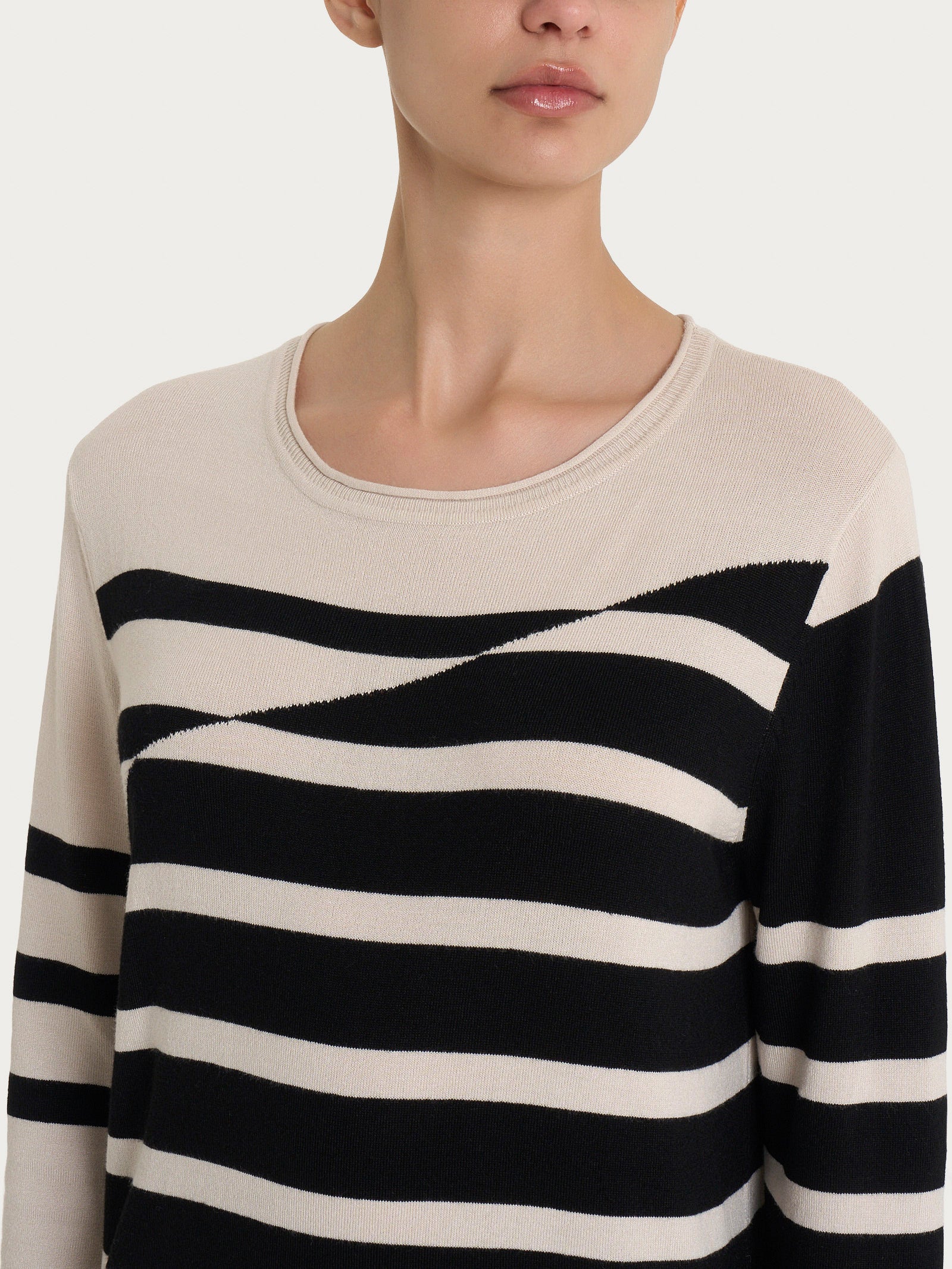 Ragno Summertime Maglia Girocollo Righe 3/4 Champignon