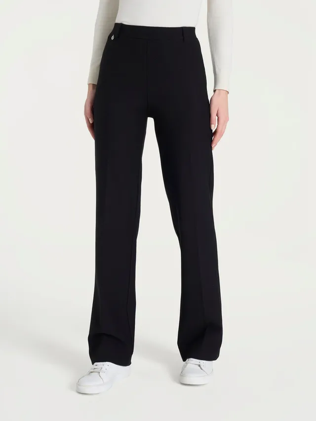 Ragno Compact Pantalone Ampio Donna Nero Elasticizzato