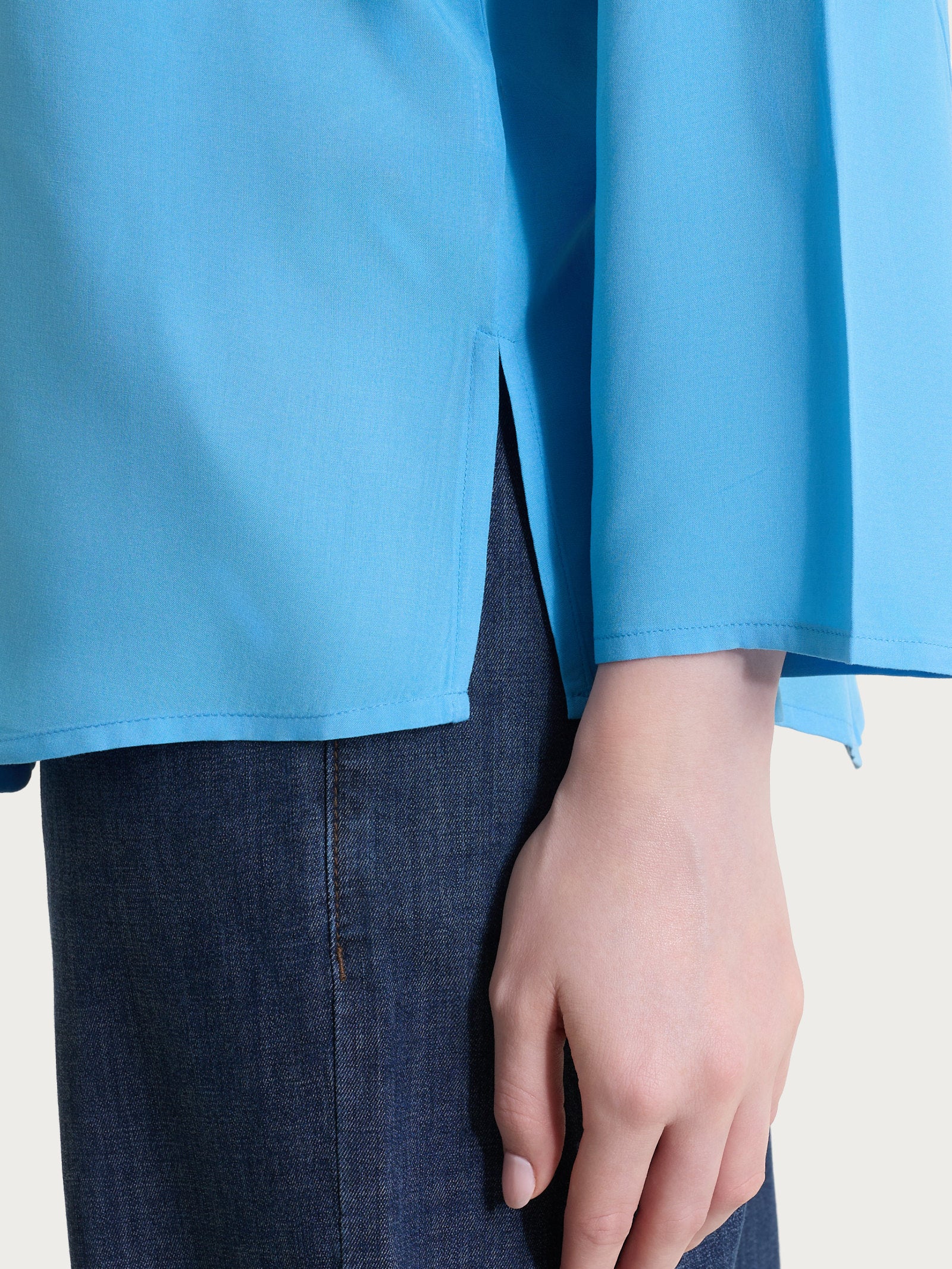 Ragno EcoSeta Coreana camicia azzurra Azure Blue raso