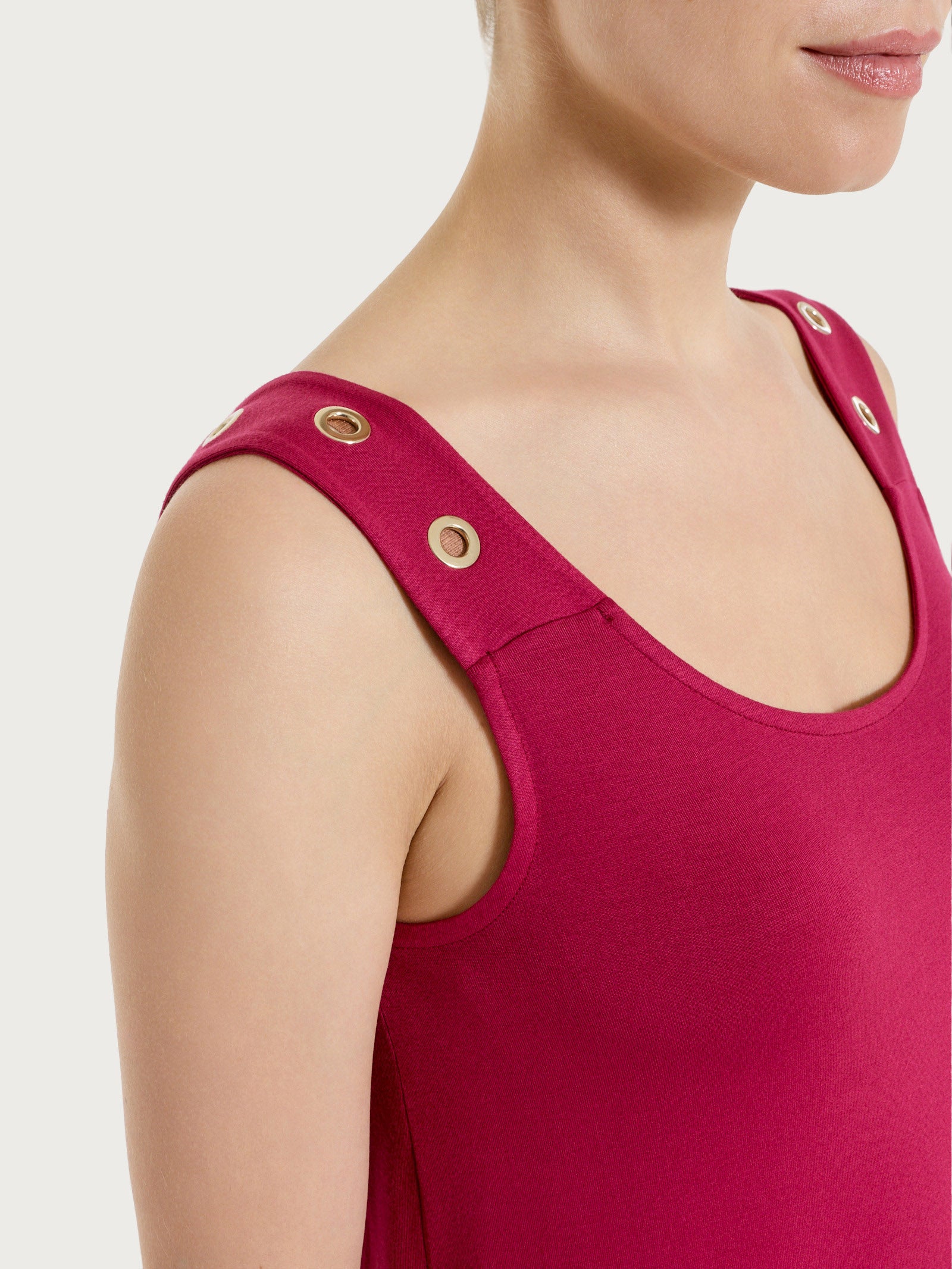 Ragno Viscosa Summer Top Spalla Larga Beet Red