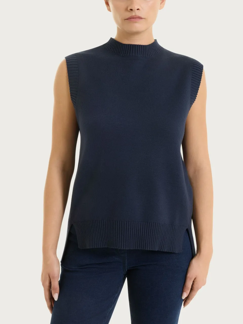 Ragno Super Soft Maglia Smanicata donna Bleu