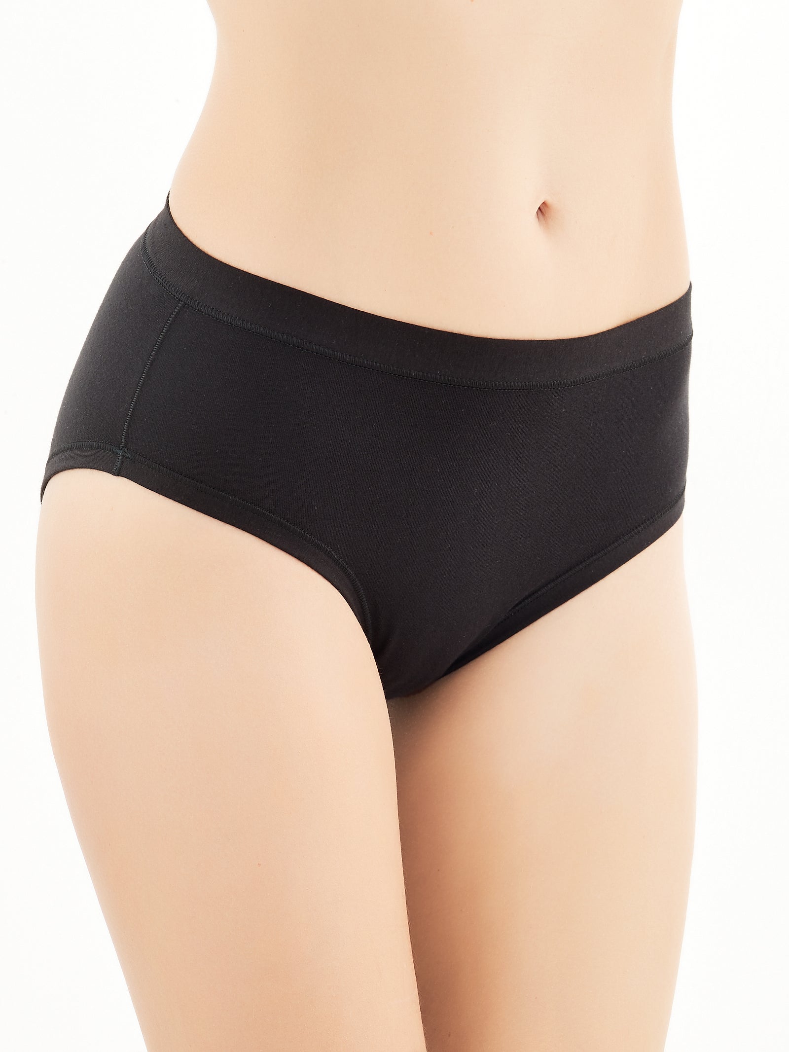 Ragno Comfort slip midi Nero Bipack cotone invisibile