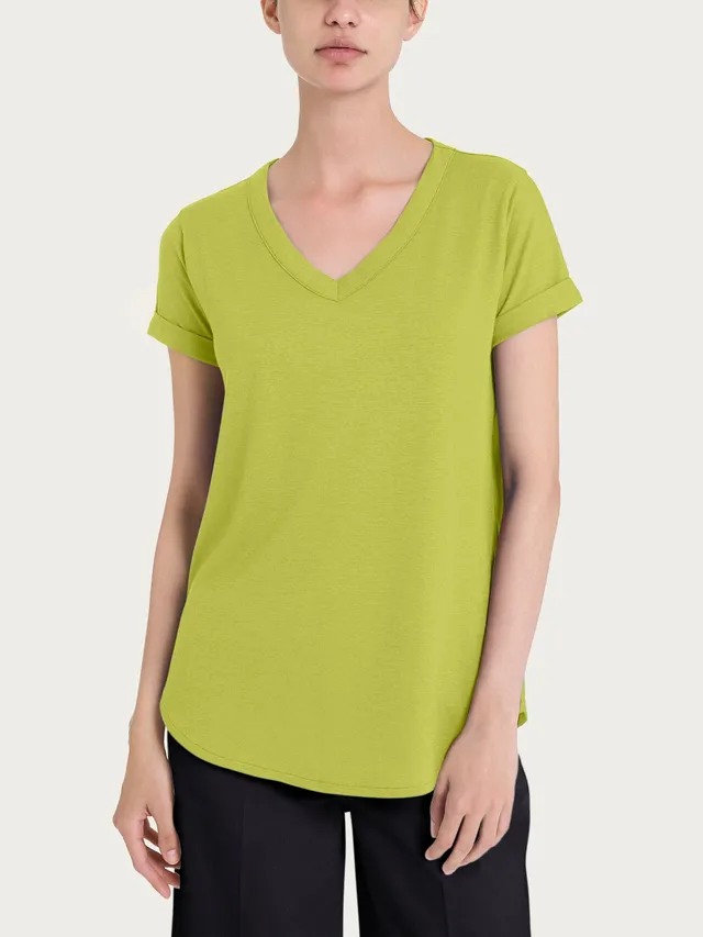 Ragno Scollo a V Maglietta Cotone Grenoble Green
