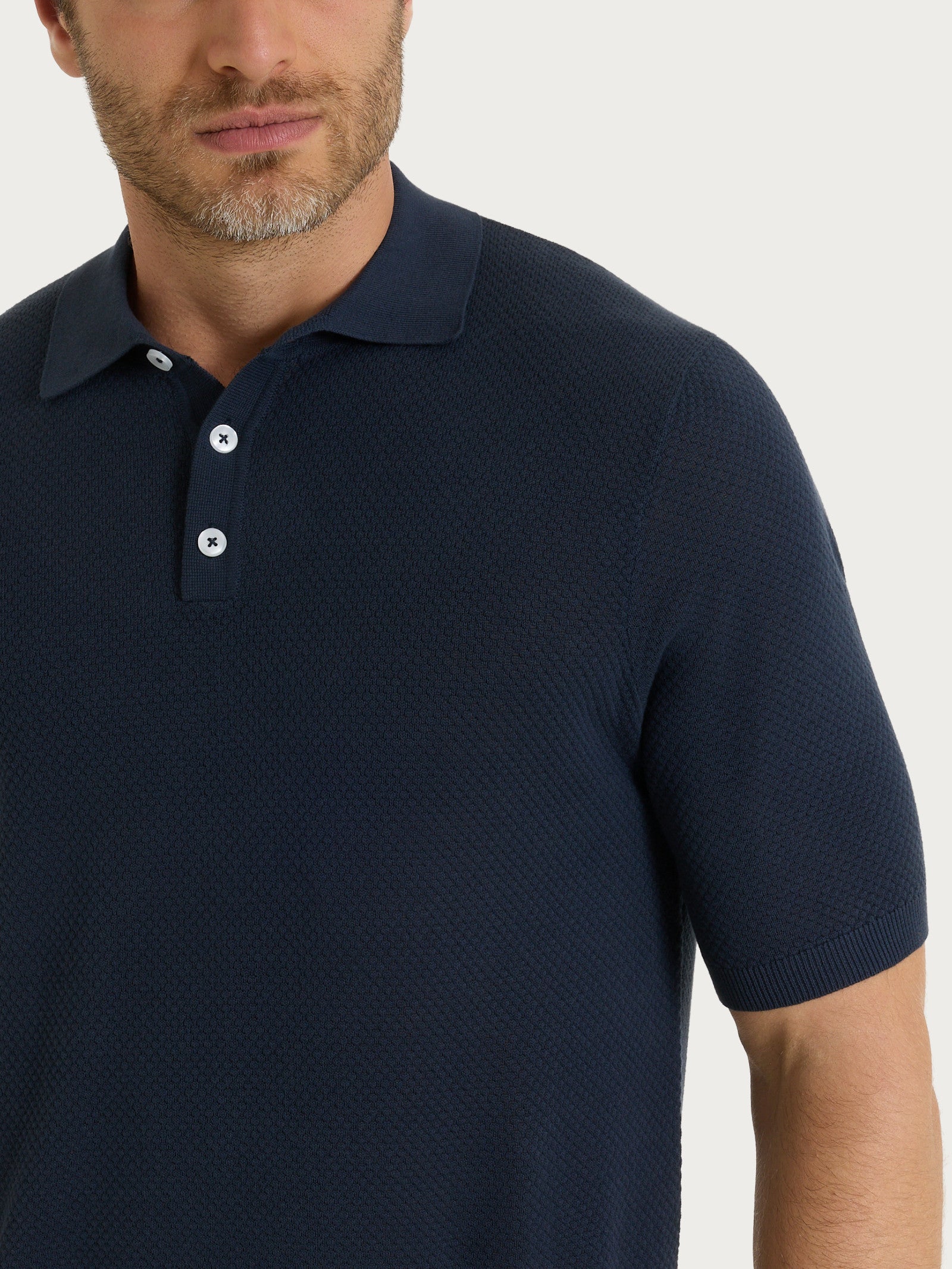 Ragno Puro Cotone polo uomo nido d'ape blu