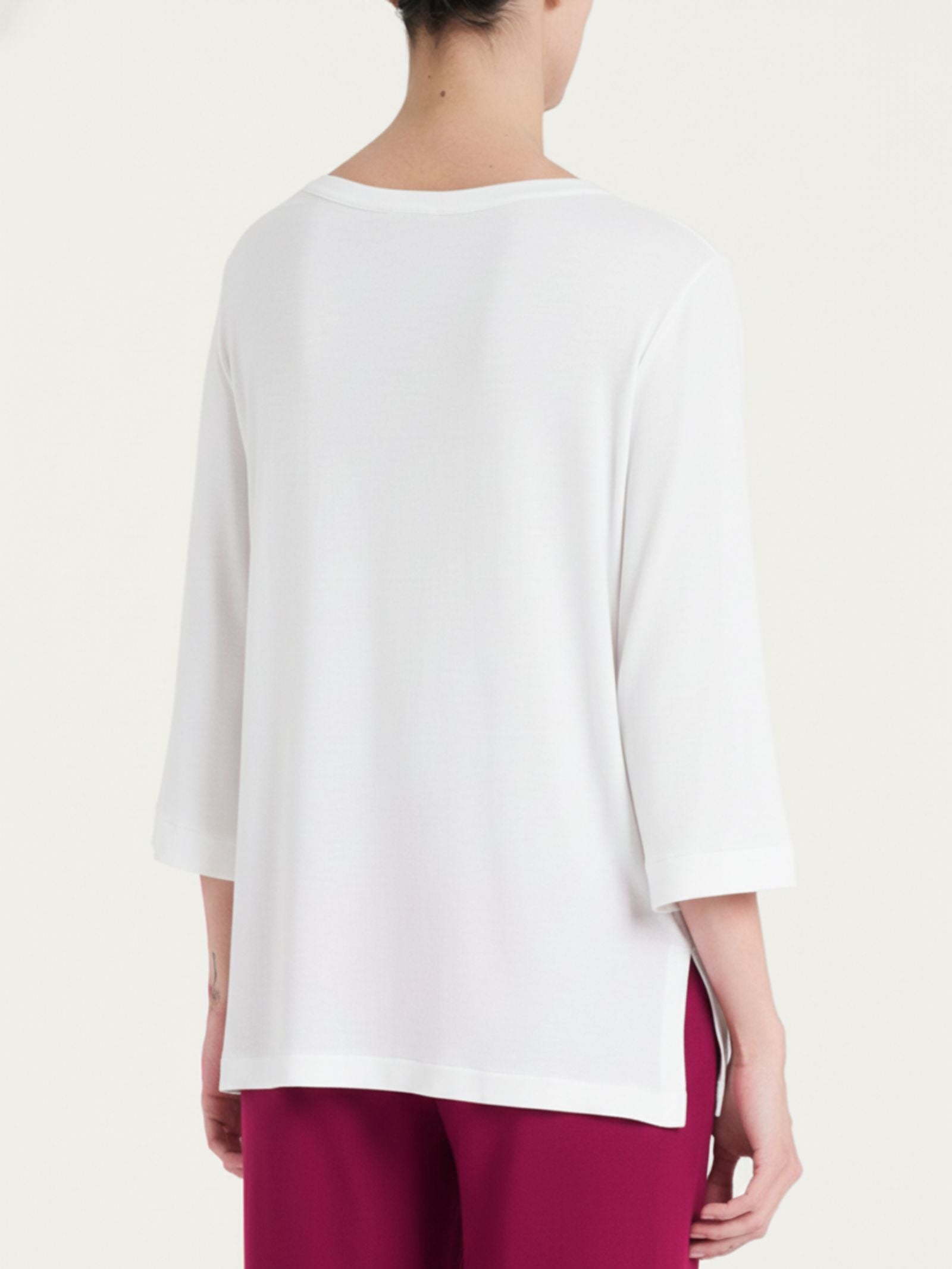 Ragno Viscosa Summer Goccia Maglietta Bianco traspirante