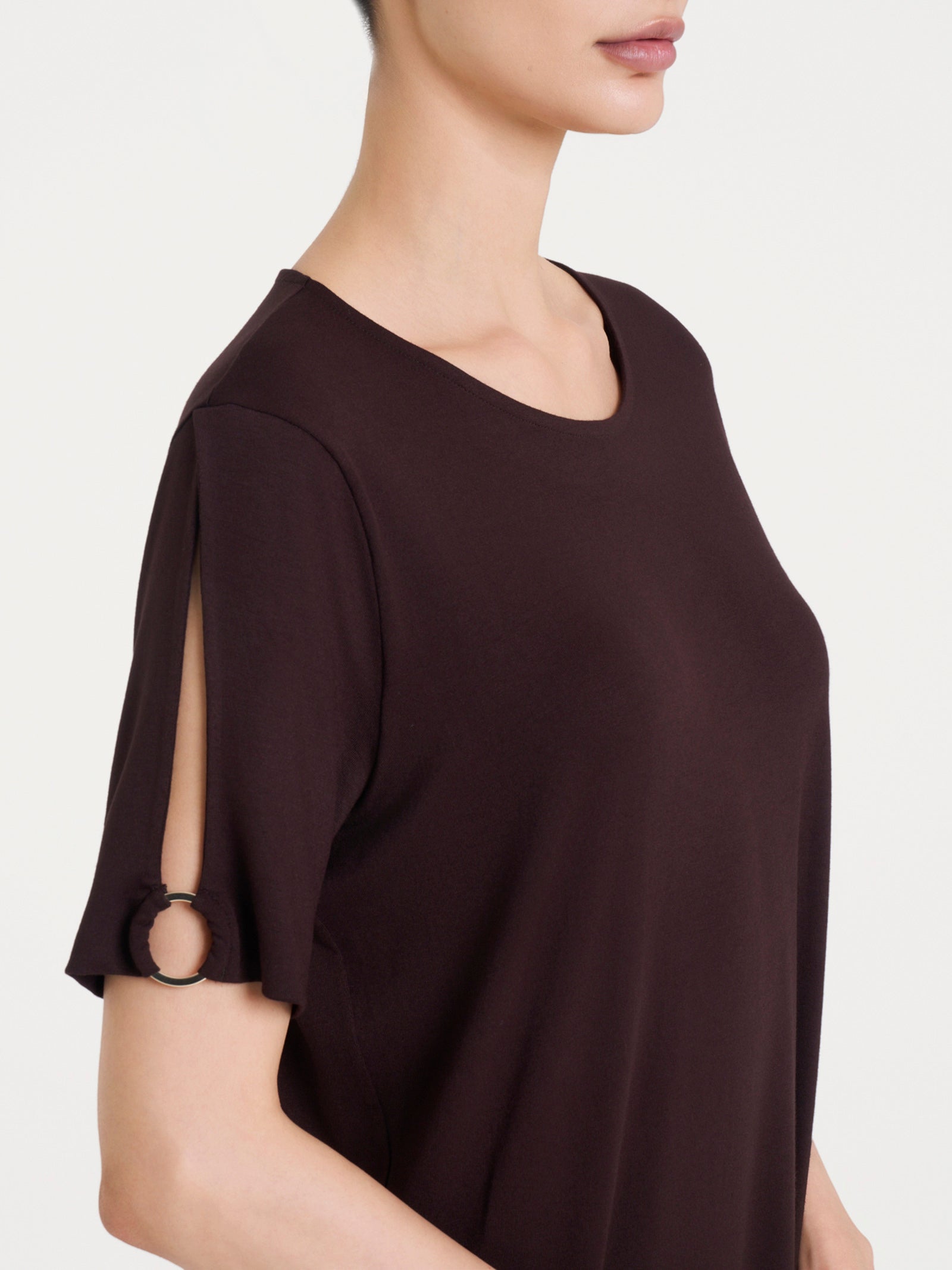 Ragno Viscosa Summer abito manica corta marrone