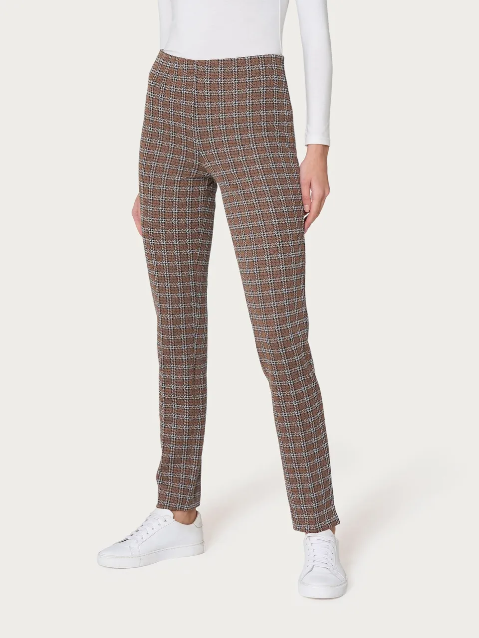 Ragno Compact Pantalone Sigaretta Pine Bark Check Skinny