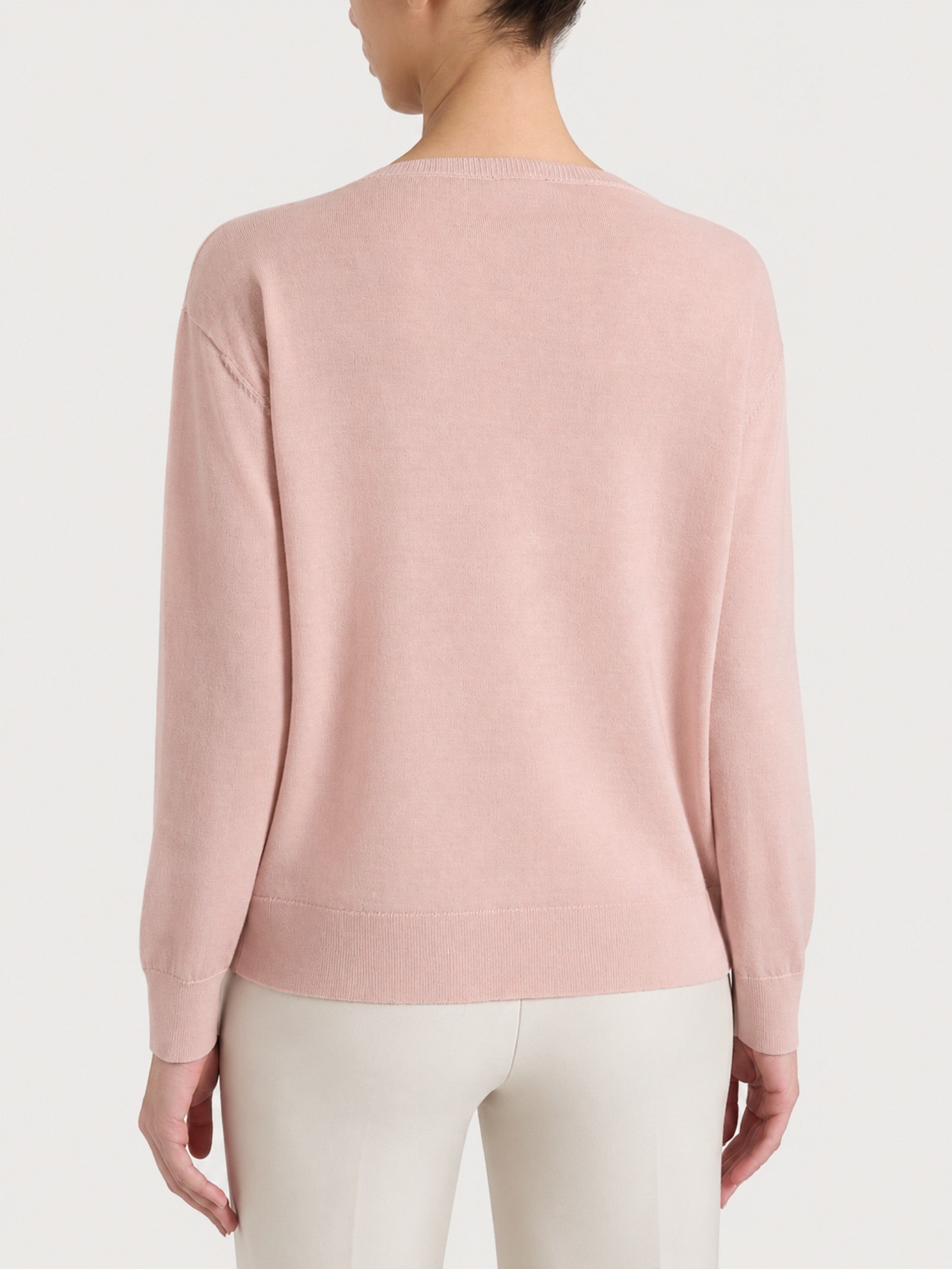 Ragno Merino Soft Scollo a Barchetta Maglia Cameo Rose pura lana