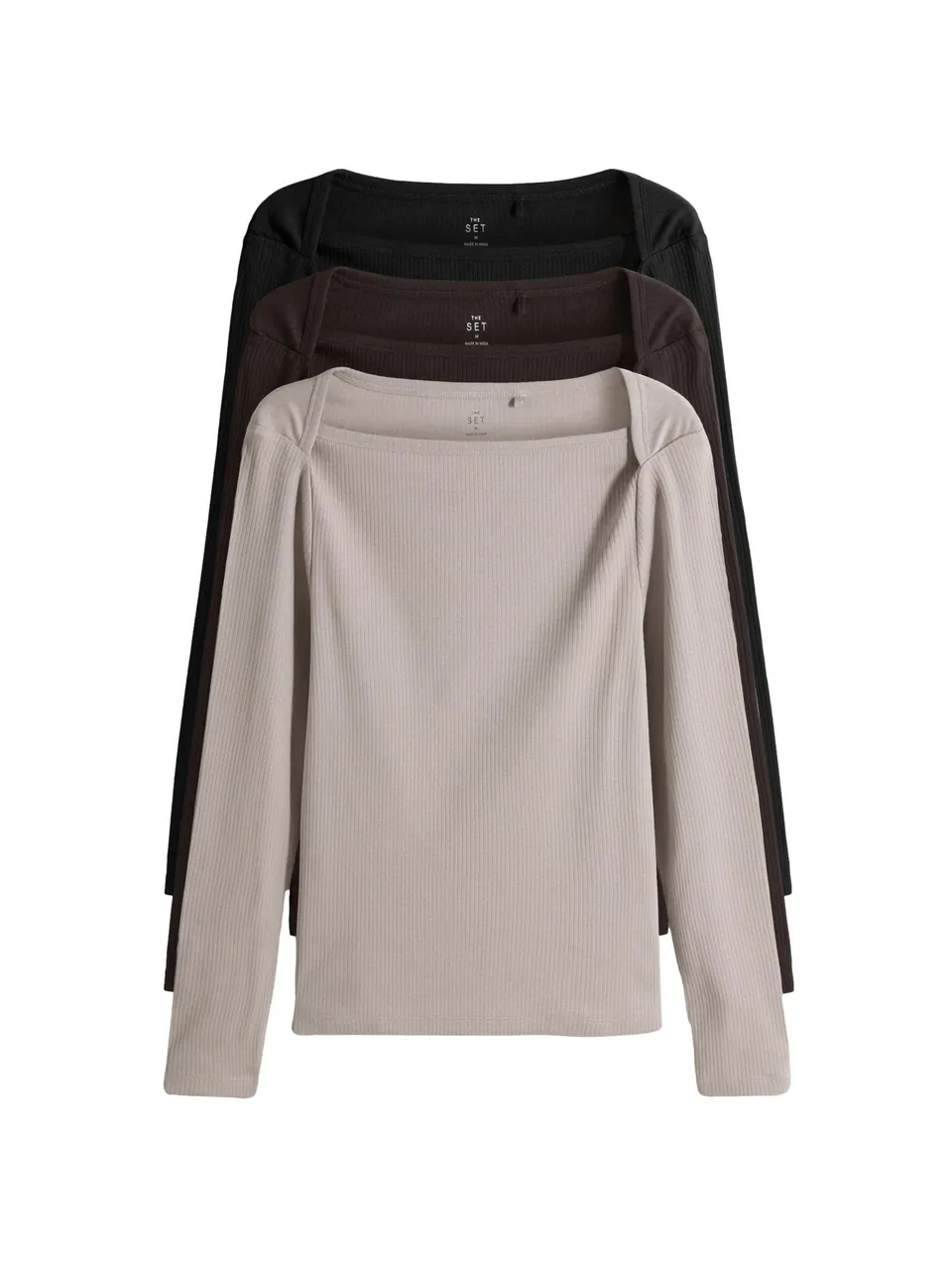 Geo Next The Set Top Maniche Lunghe Collo Busta Donna x3