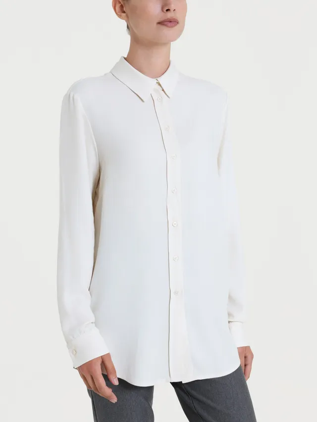 Ragno Winter EcoSeta Camicia Manica Lunga Avorio