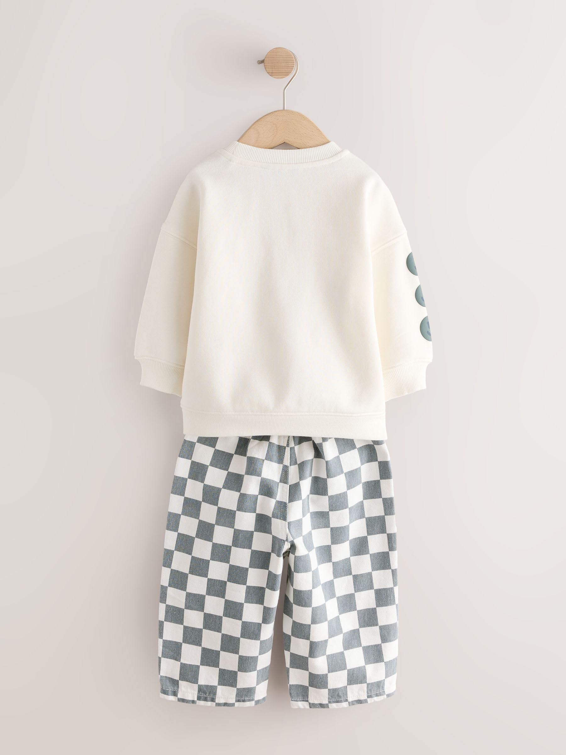 Next completo bimbo maglia e pantaloni bianco verde