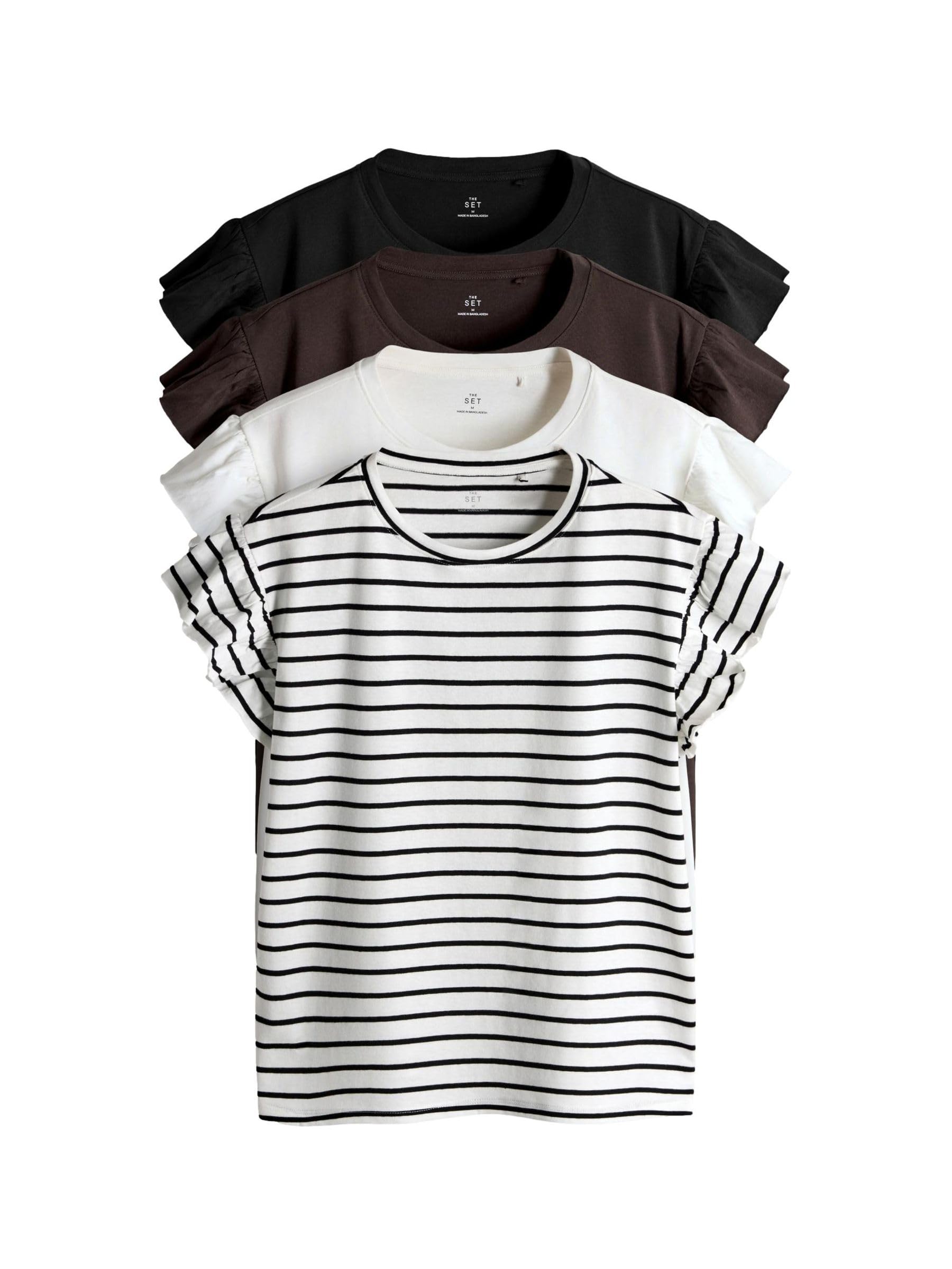 The Set t-shirt donna manica corta con volant 4 pezzi morbide