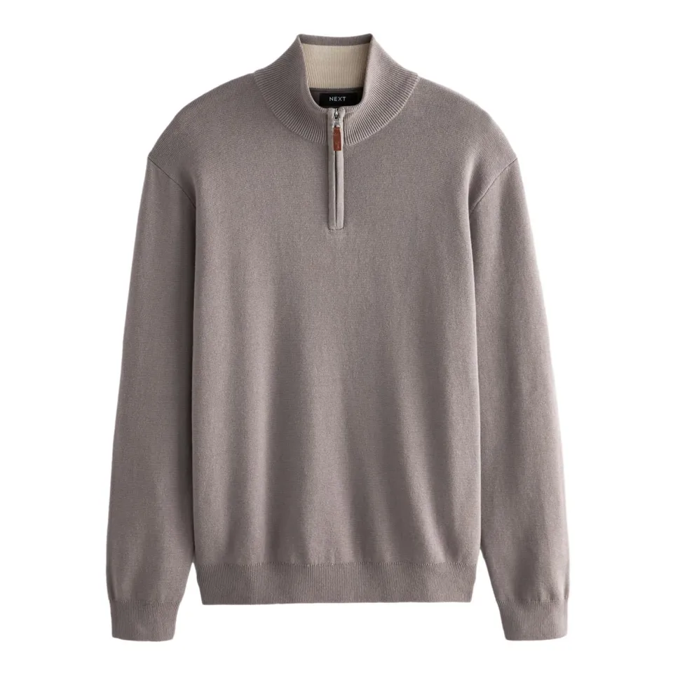 Next maglione uomo cotone collo zip 3XL premium