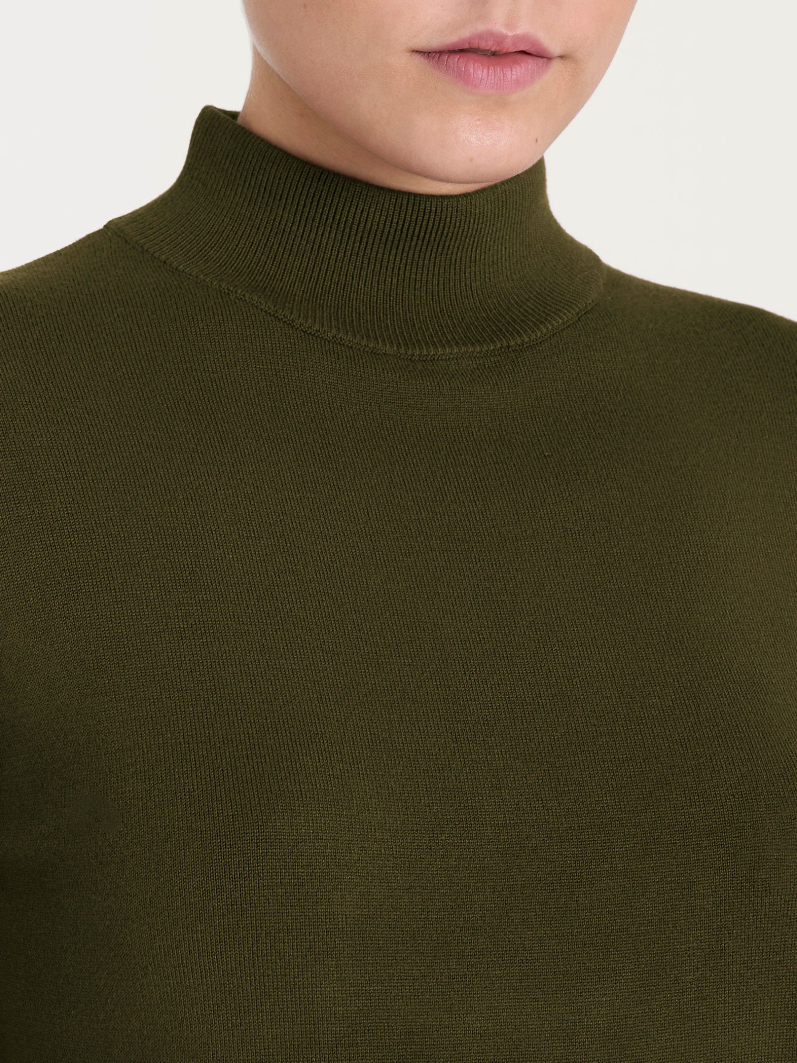 Ragno Four Seasons Lupetto maglia Dark Olive collo alto viscosa