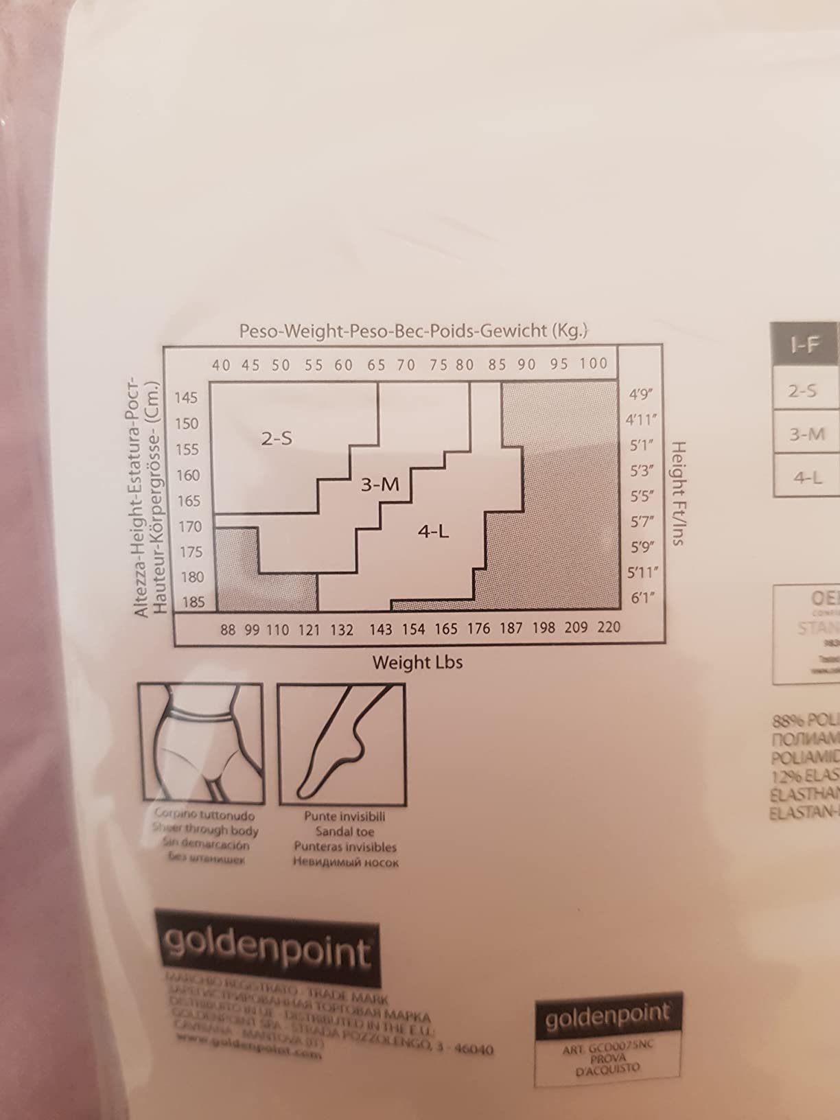 Goldenpoint Effetto Parigina collant donna velato