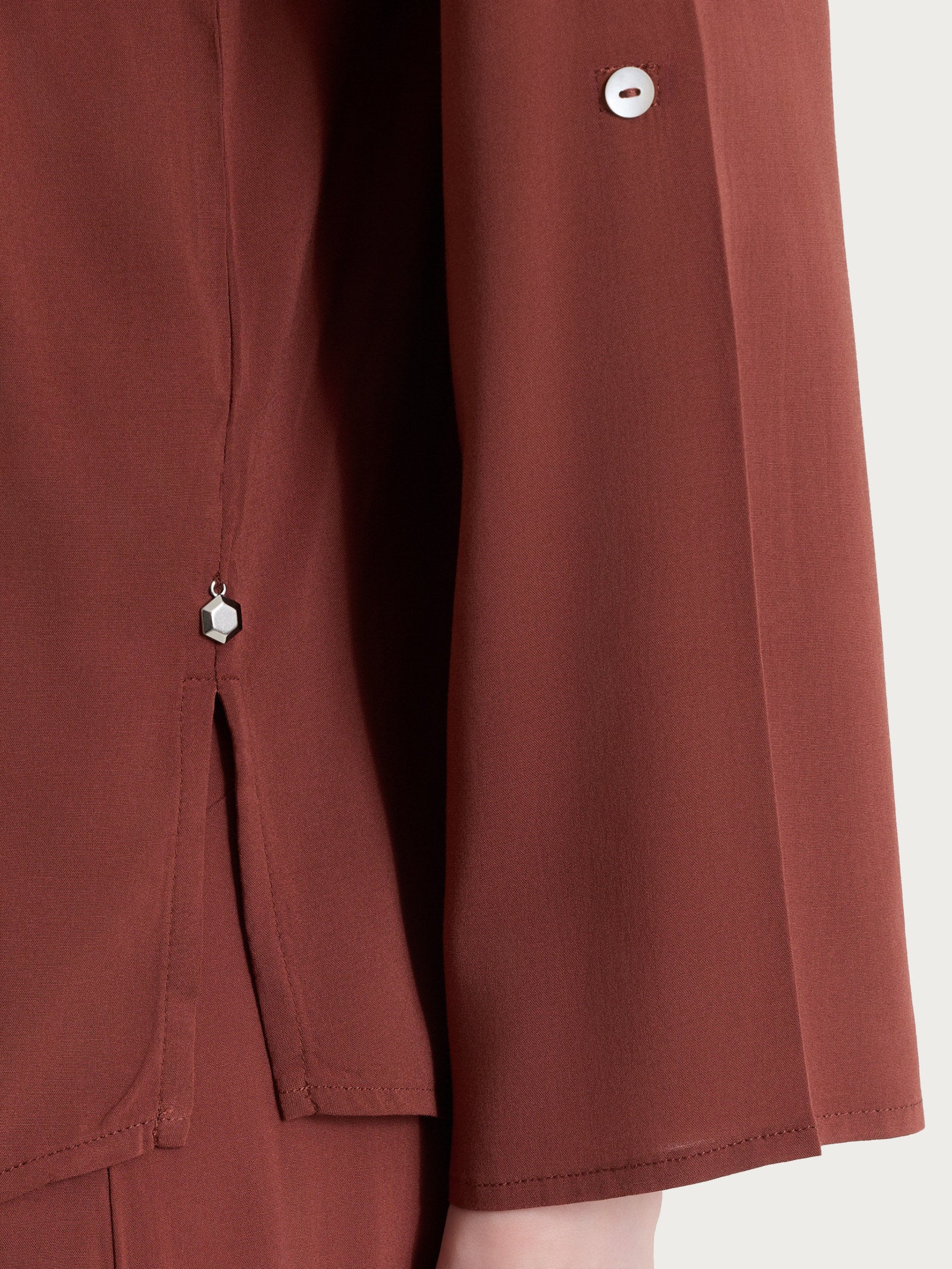 Ragno Viscosa Summer camicia mahogany voile stretch